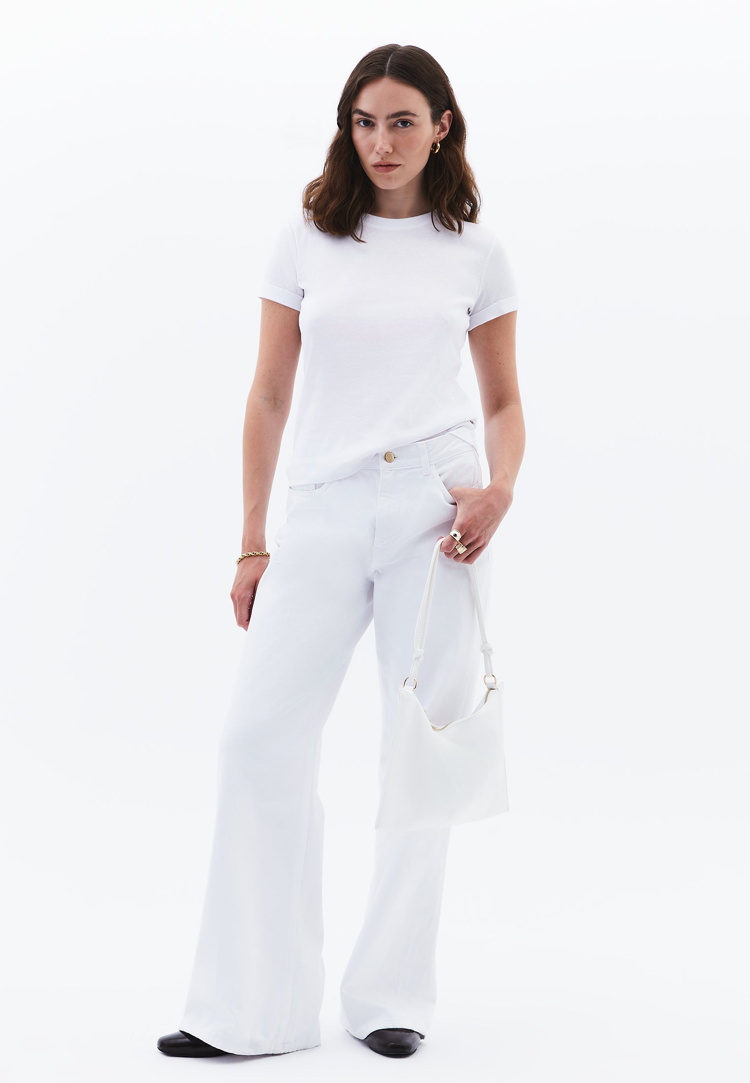Cotton T-Shirt With Crew Neck - WHITE
