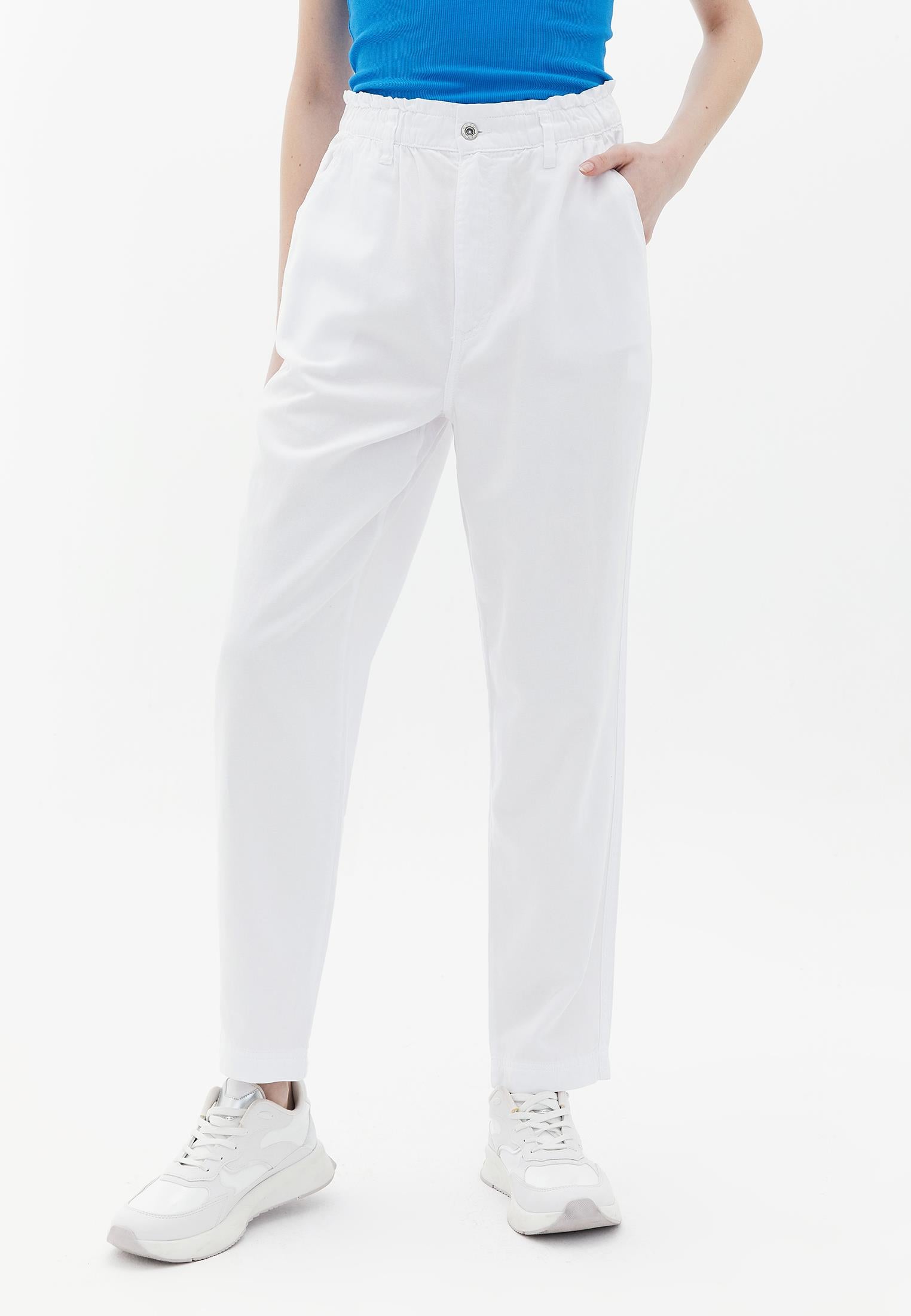 Women's Pleated Trousers - WHITE
