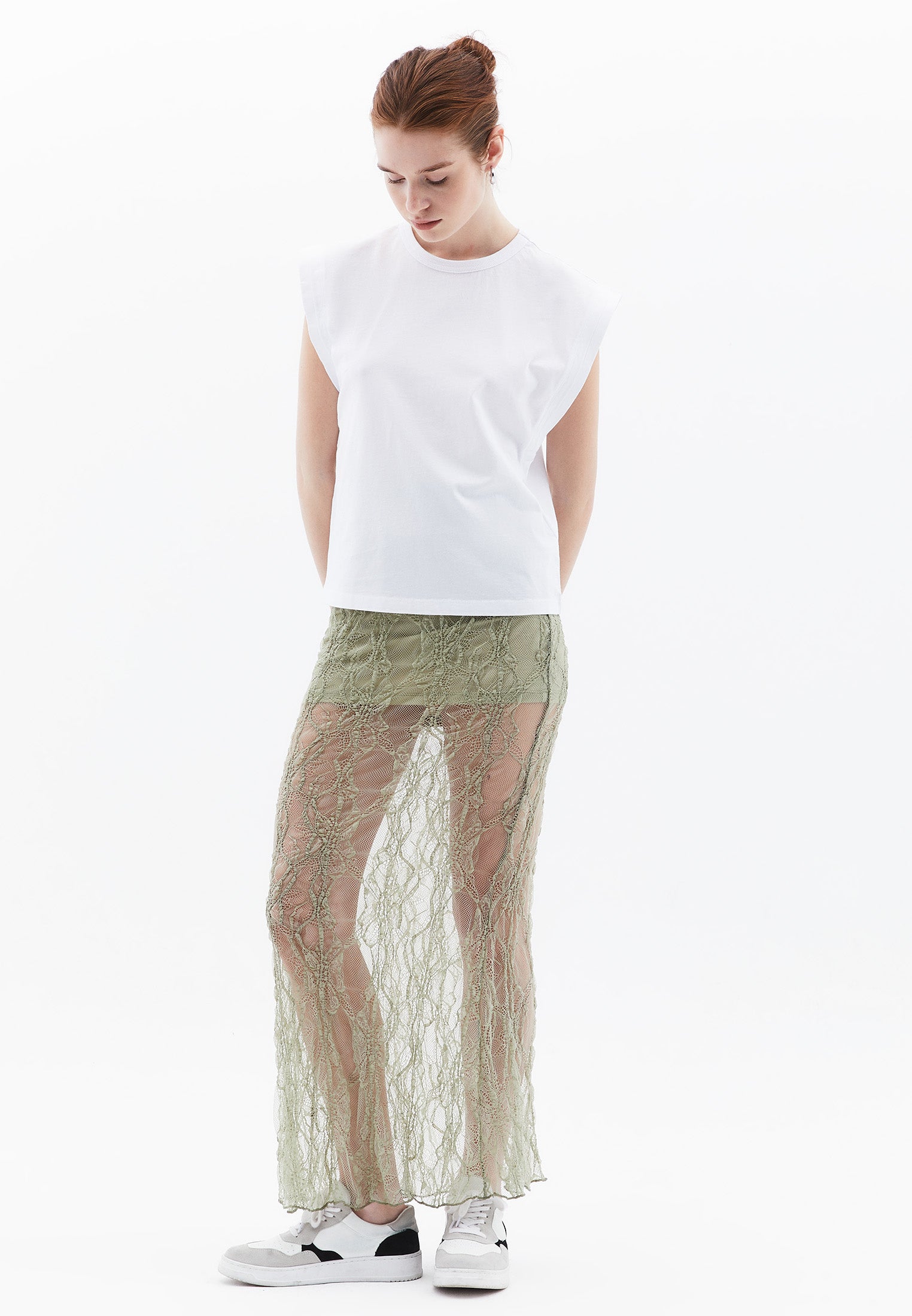 Crew Neck Short Sleeve T-Shirt - WHITE