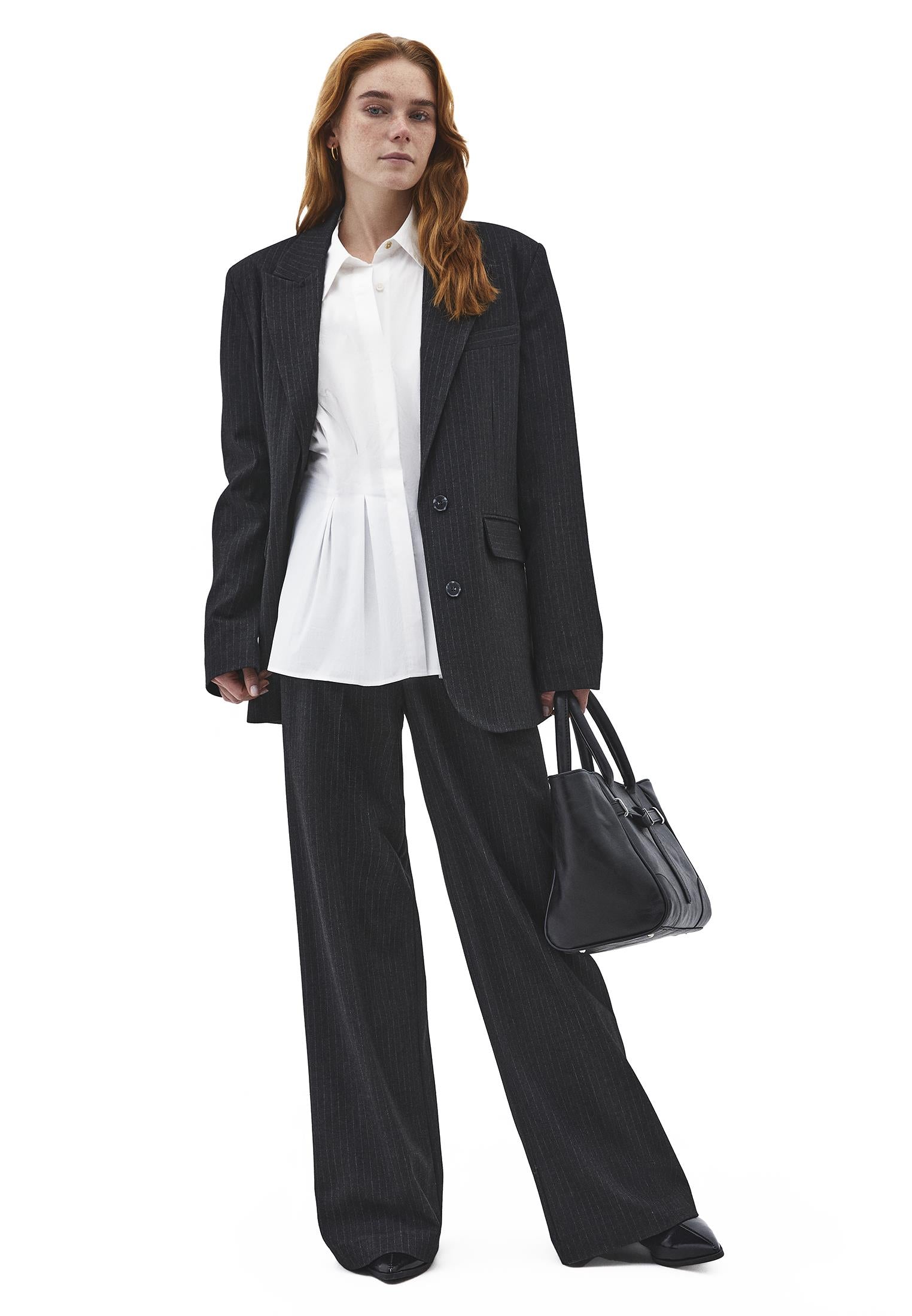Standard Pleated Shirt With Closed Fit - WHITE