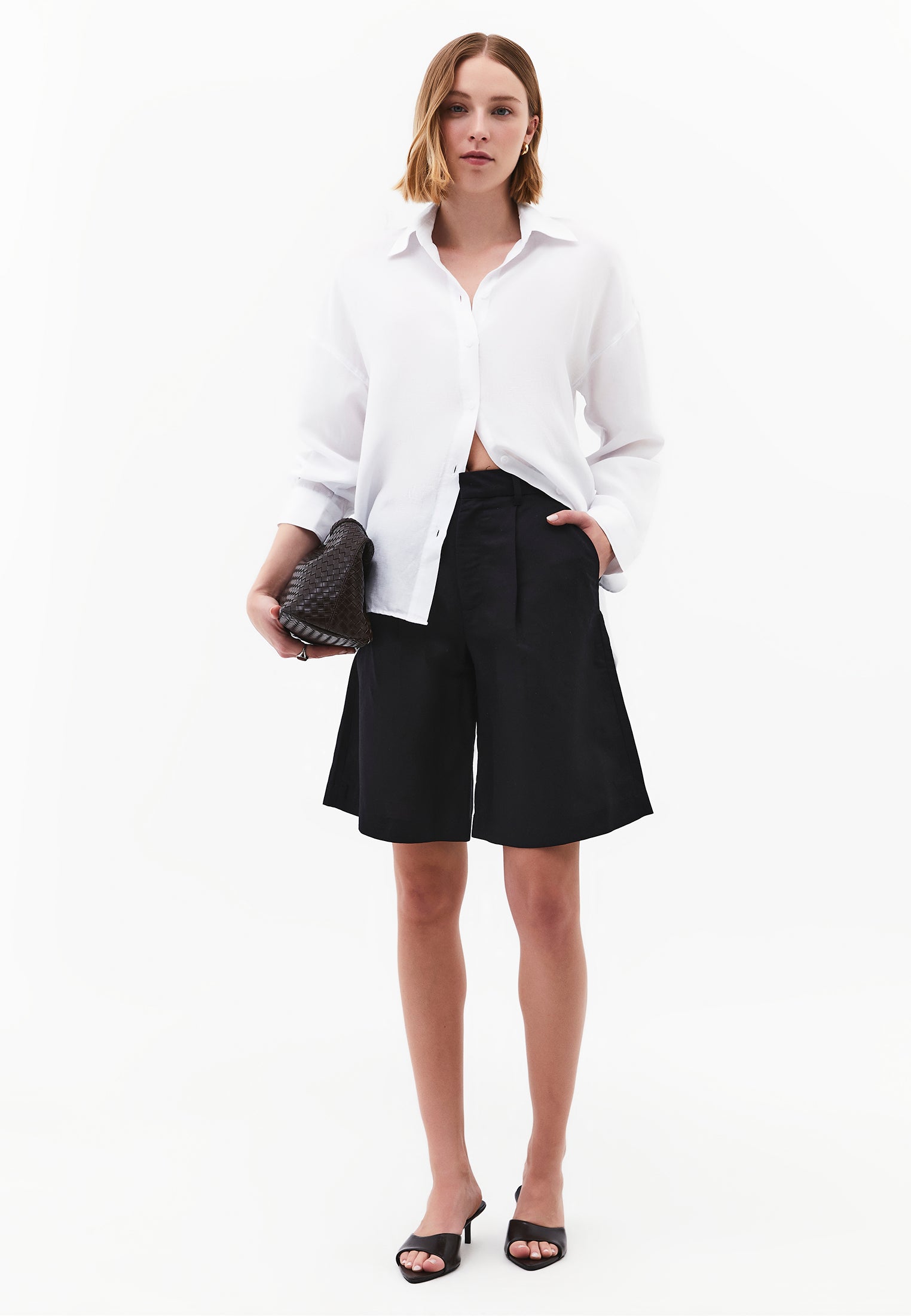 Loose Fit Button Detailed Long Sleeve Shirt - WHITE