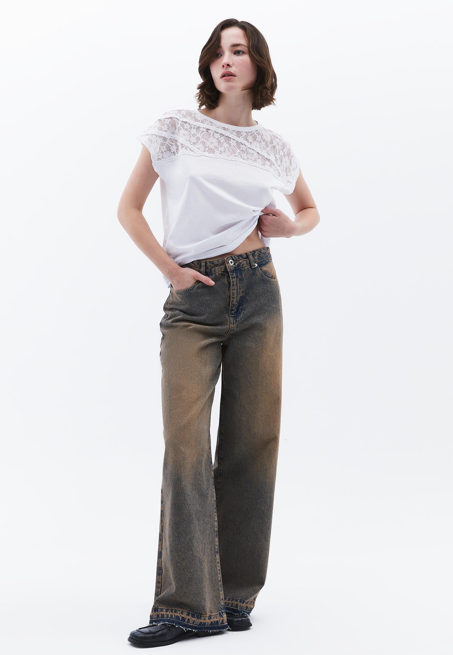 Oversize Boat Neck Short Sleeve T-Shirt - WHITE