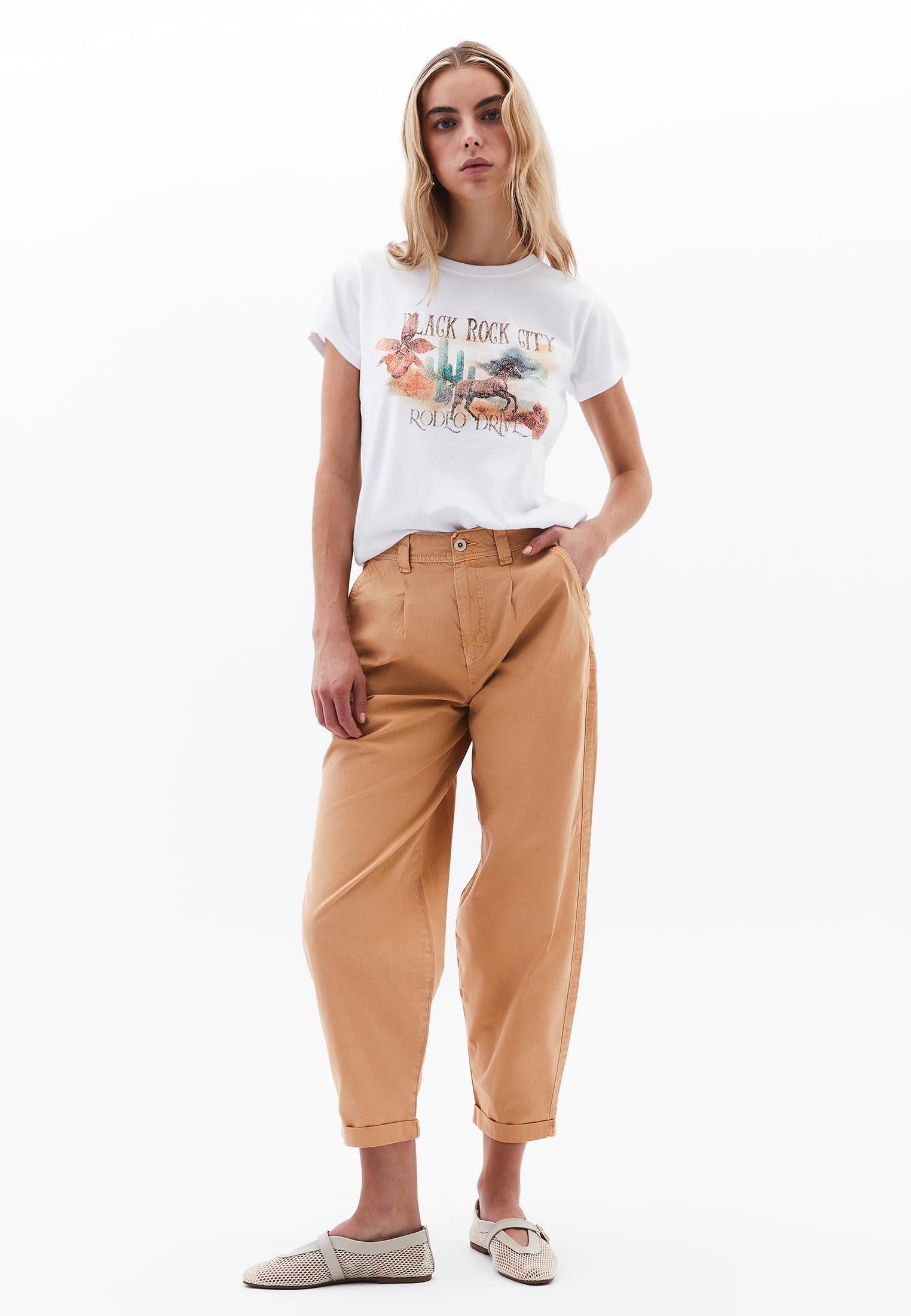 Crew Neck Short Sleeve T-Shirt - WHITE