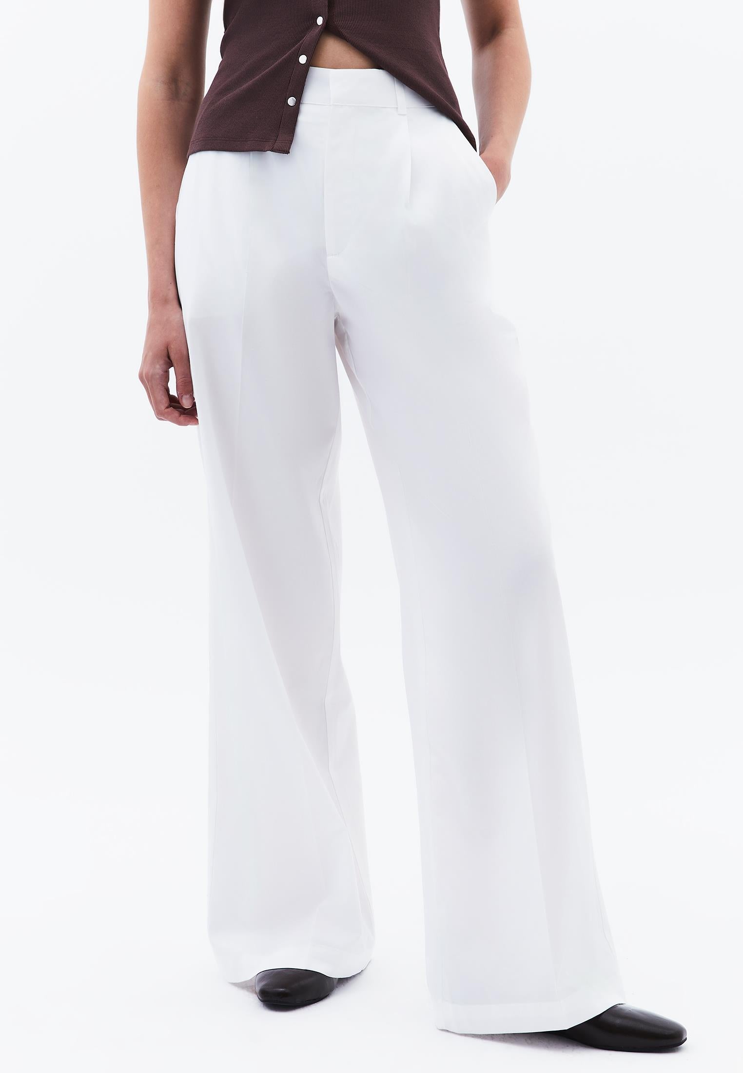 Wide Leg Trousers - WHITE