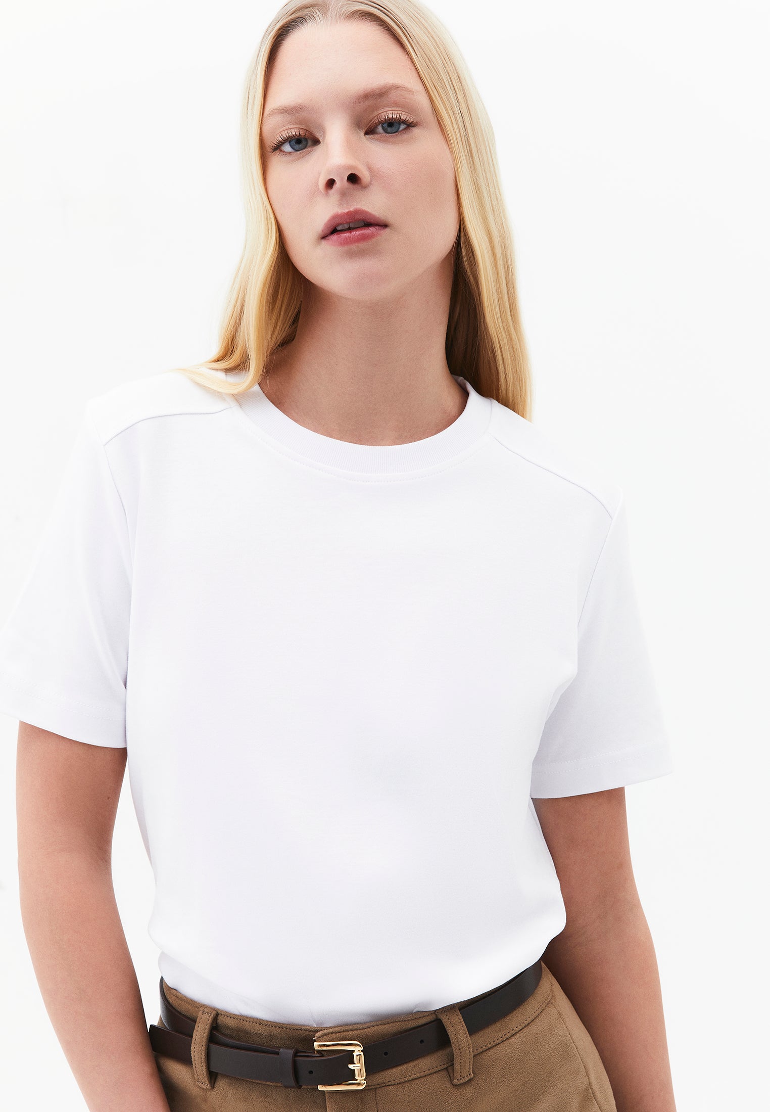 Crew Neck Loose Fit T-Shirt - WHITE