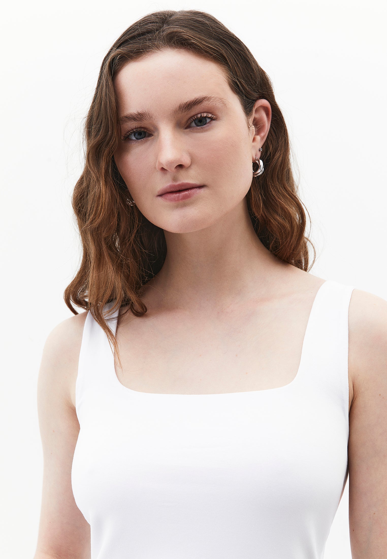 Square Neck Tank Top - WHITE