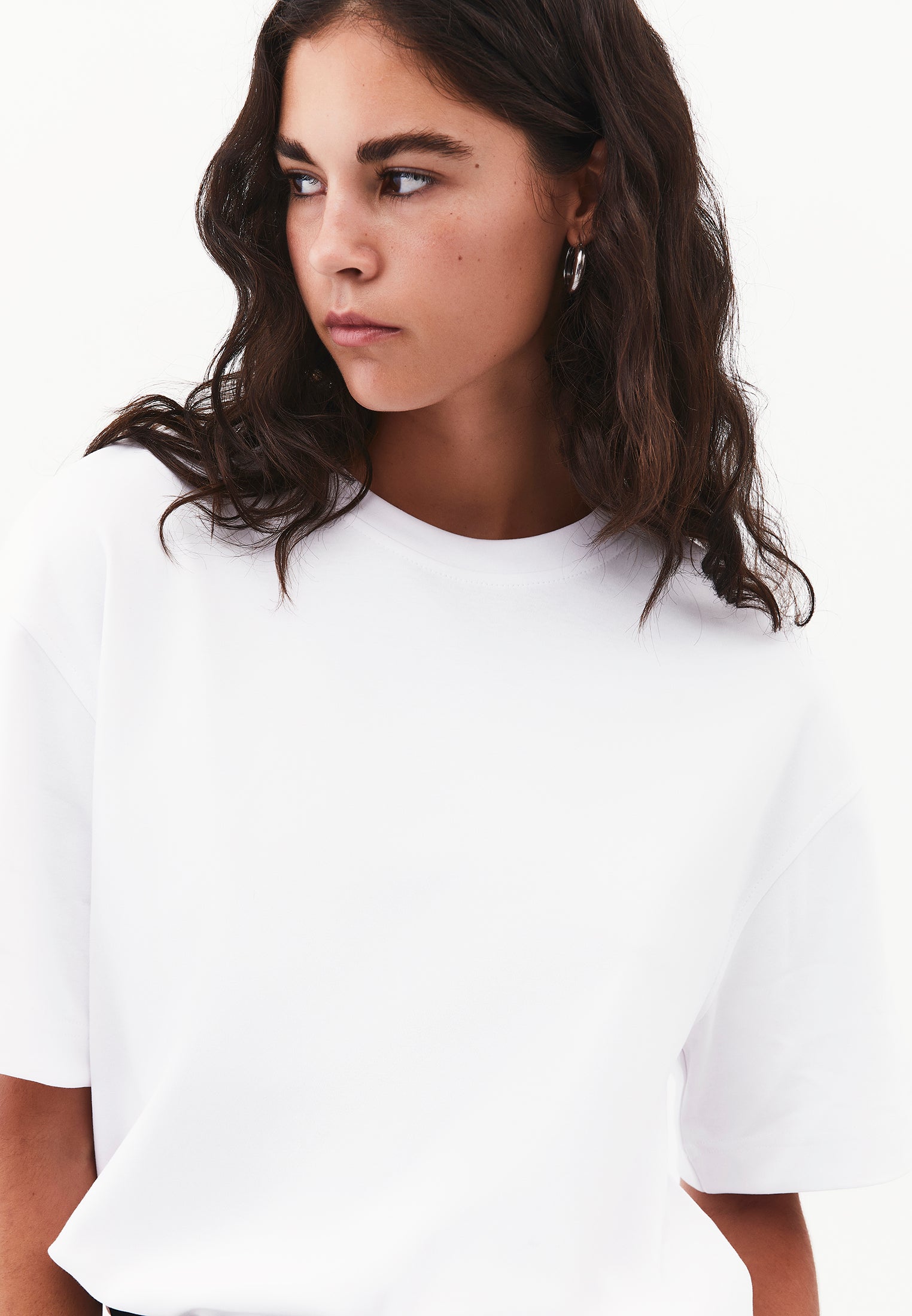 Oversize Crew Neck Short Sleeve T-Shirt - WHITE