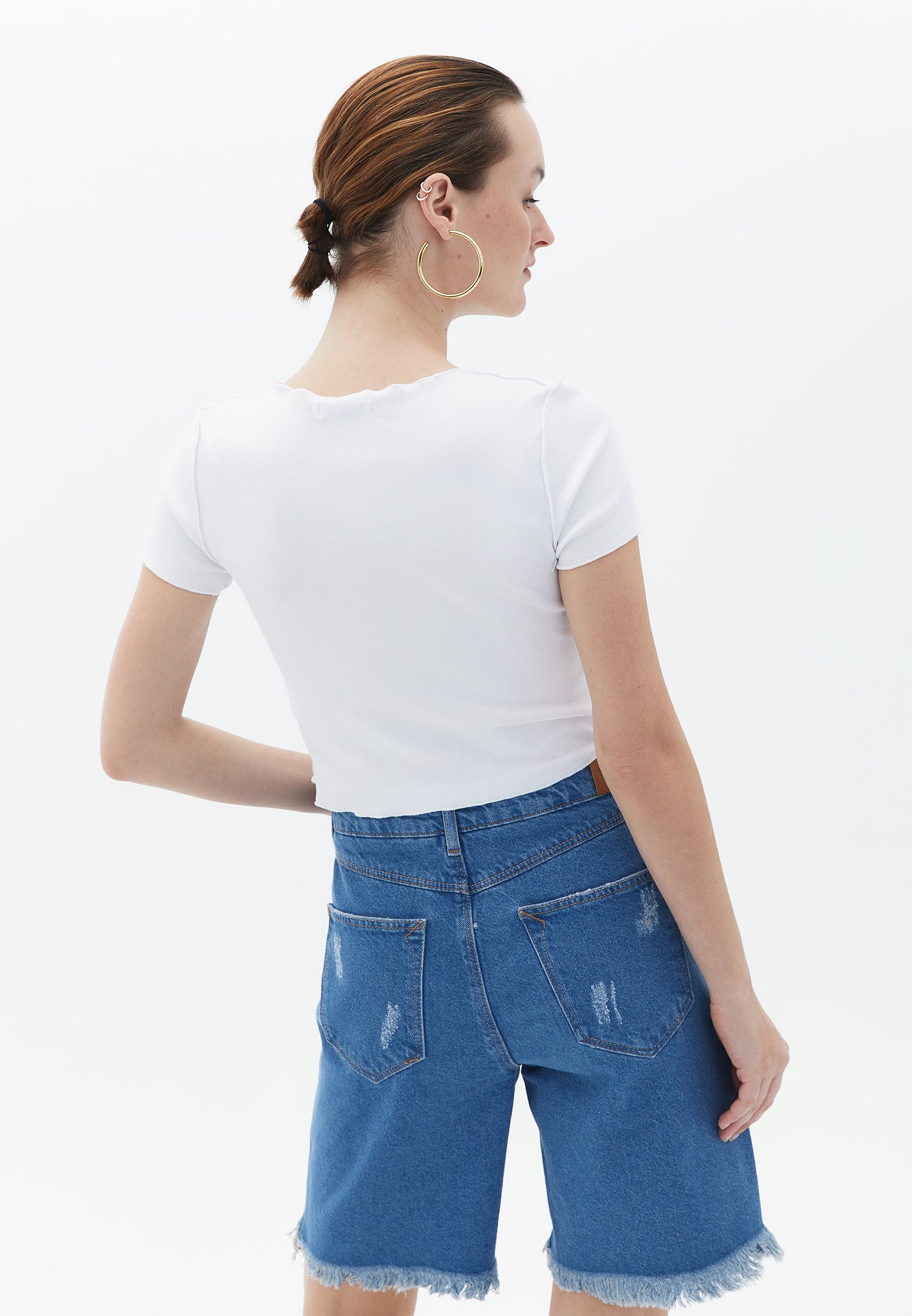 Square Neck Cropped Tank - WHITE