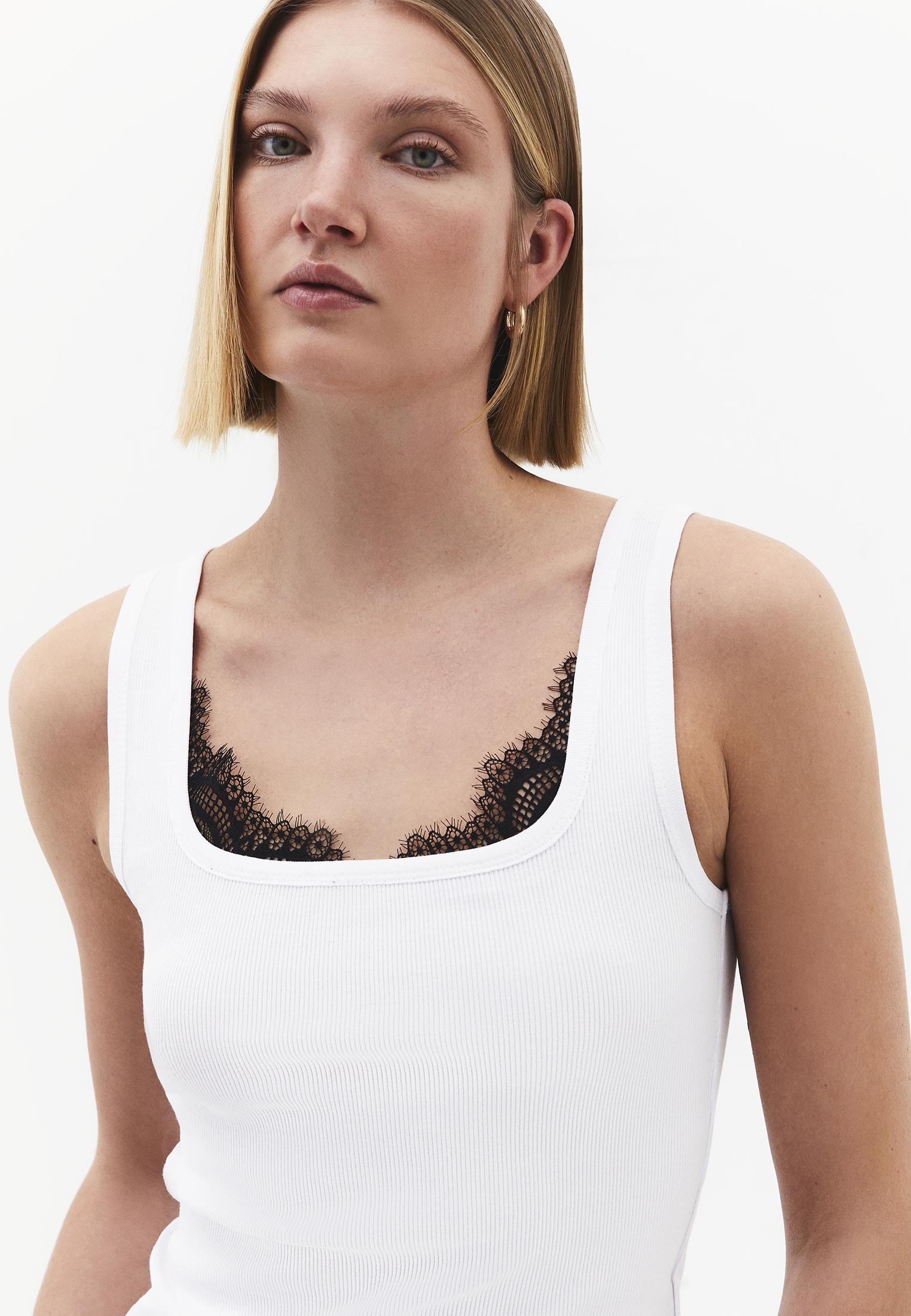Square Neck Sleeveless Women's Tank Top - WHITE