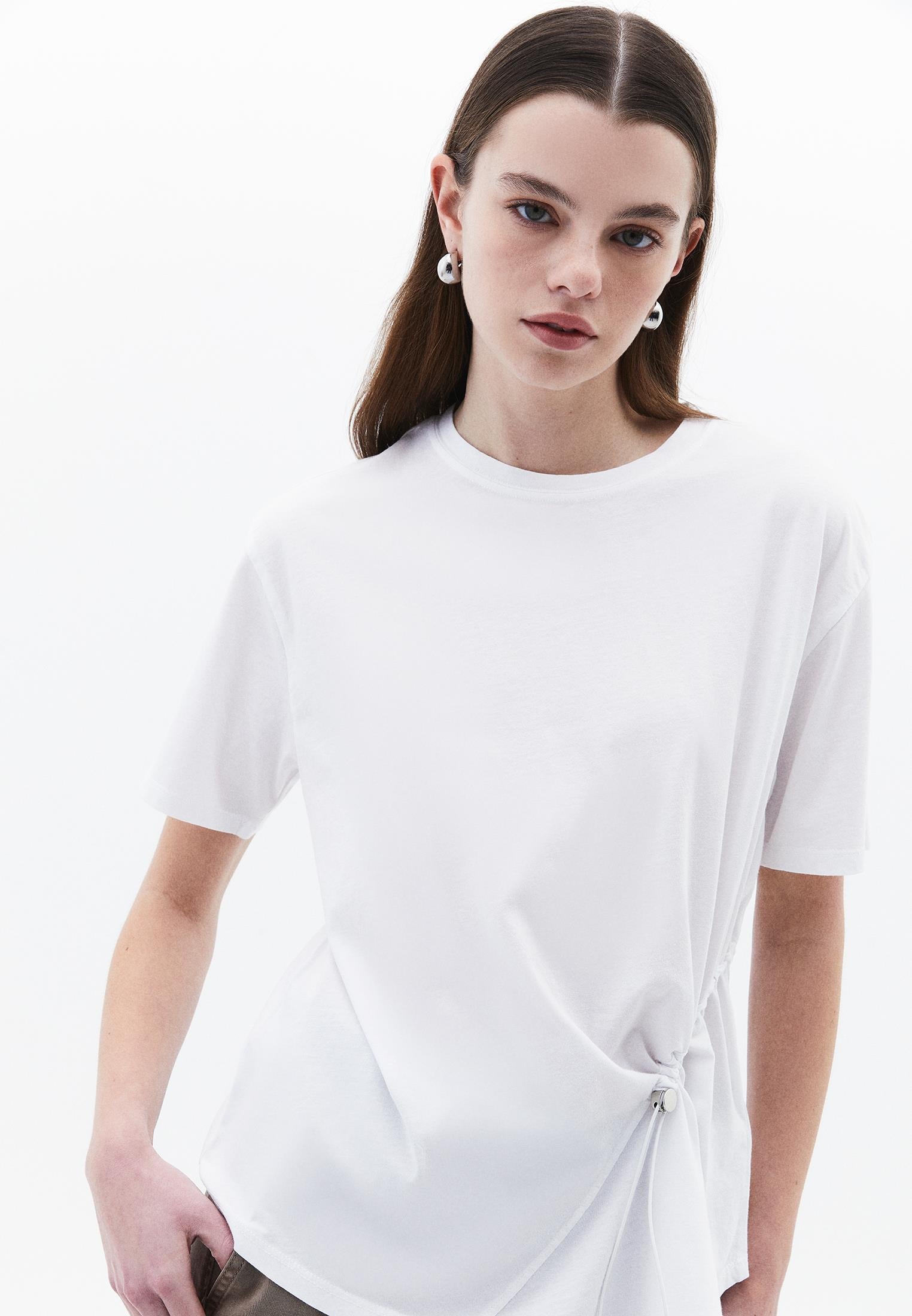 Oversize Crew Neck Short Sleeve T-Shirt - WHITE