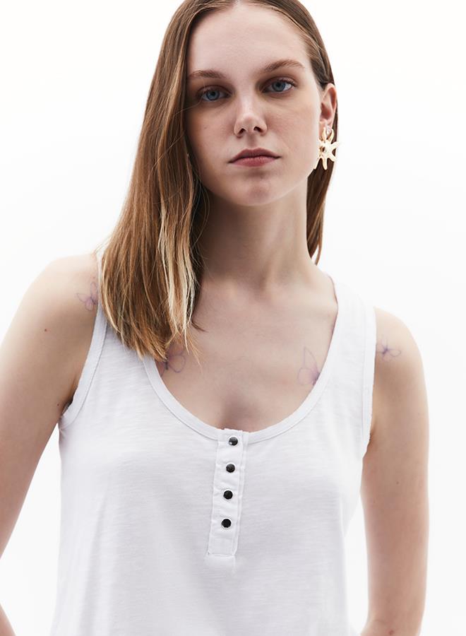 Tank Top With Modal Content - WHITE