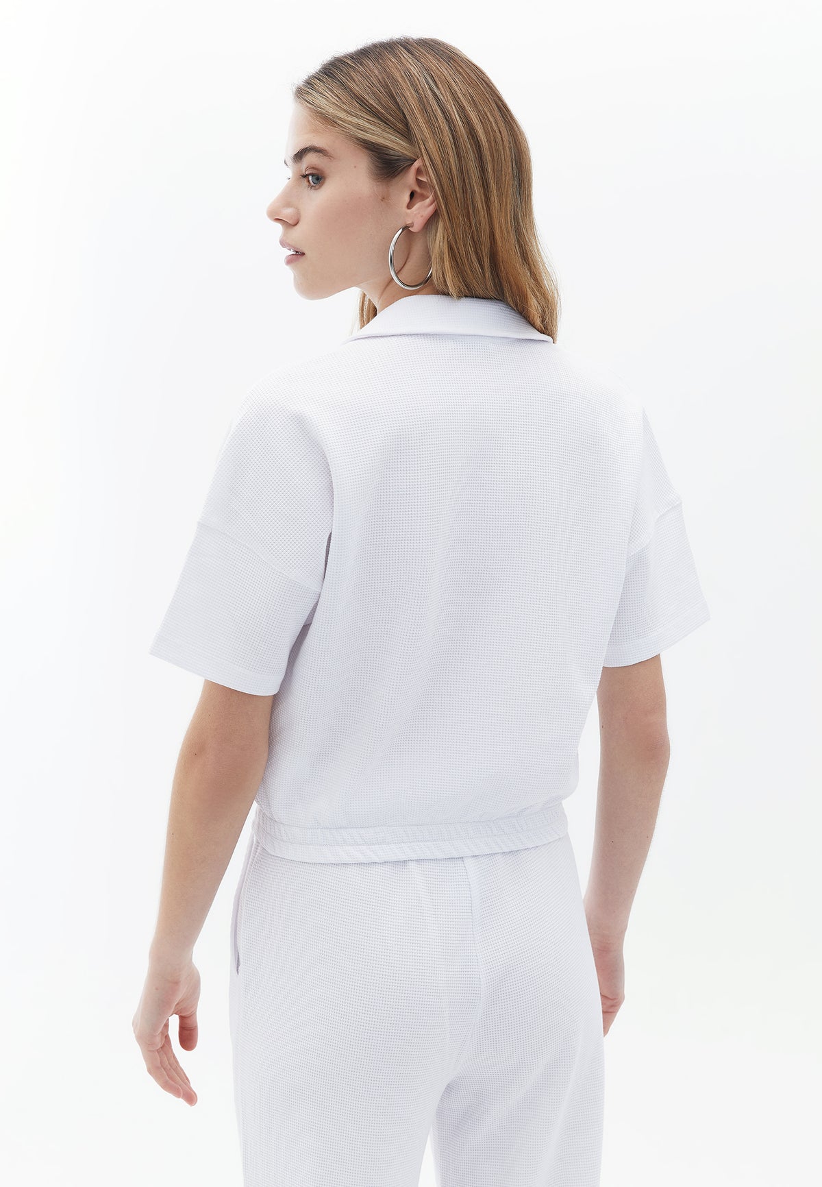 Short Polo Collar T-Shirt - WHITE