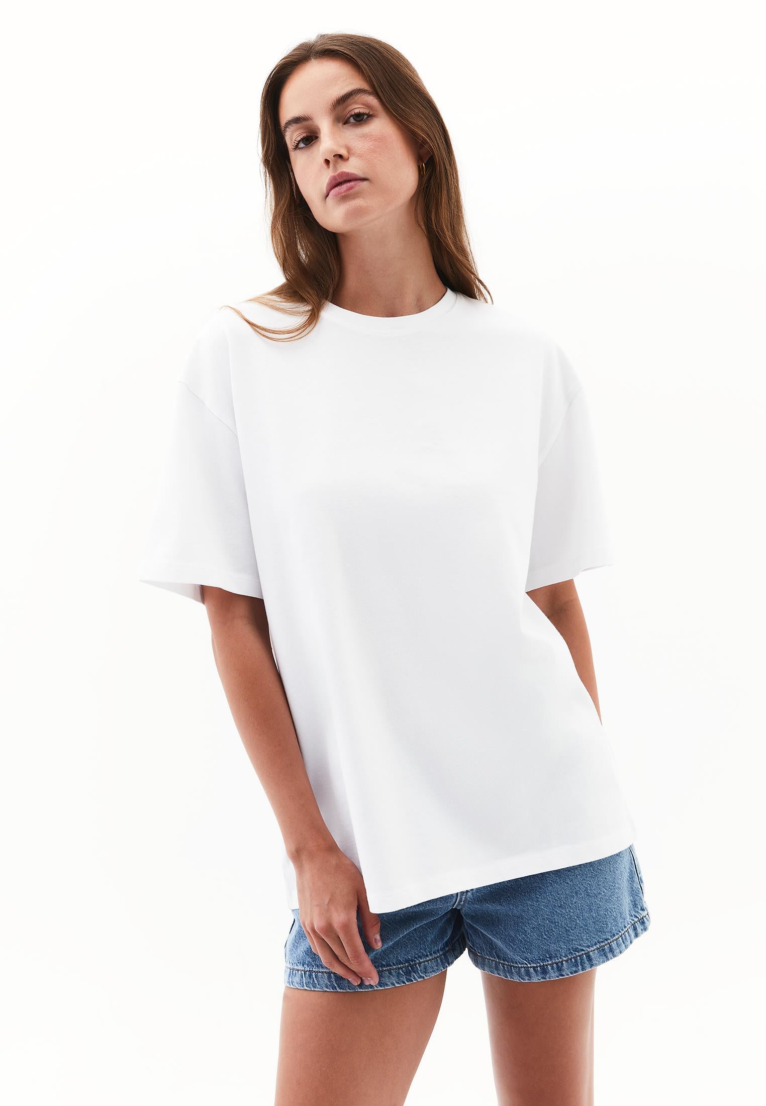 Boyfriend Crew Neck T-Shirt - WHITE