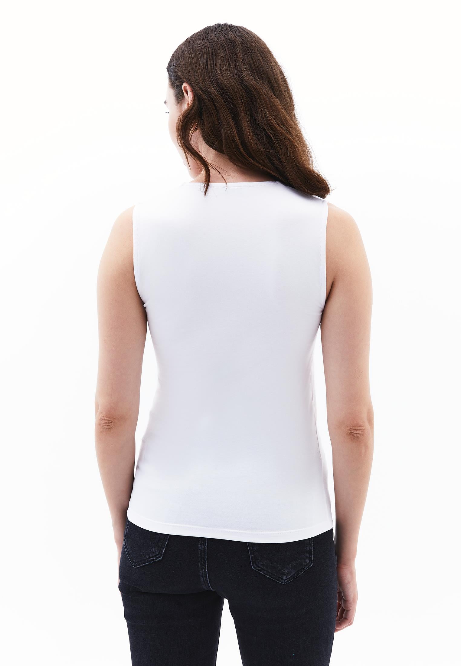 Square Neck Modal Tank Top - WHITE