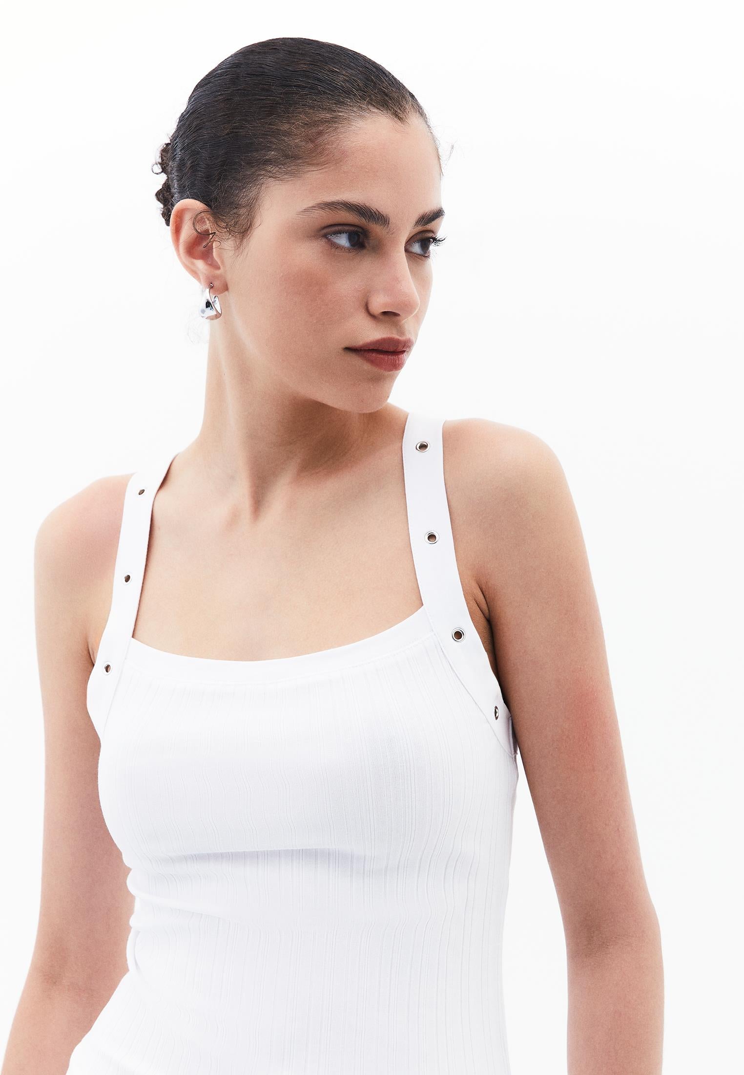 Wide Neck Tank Top - WHITE
