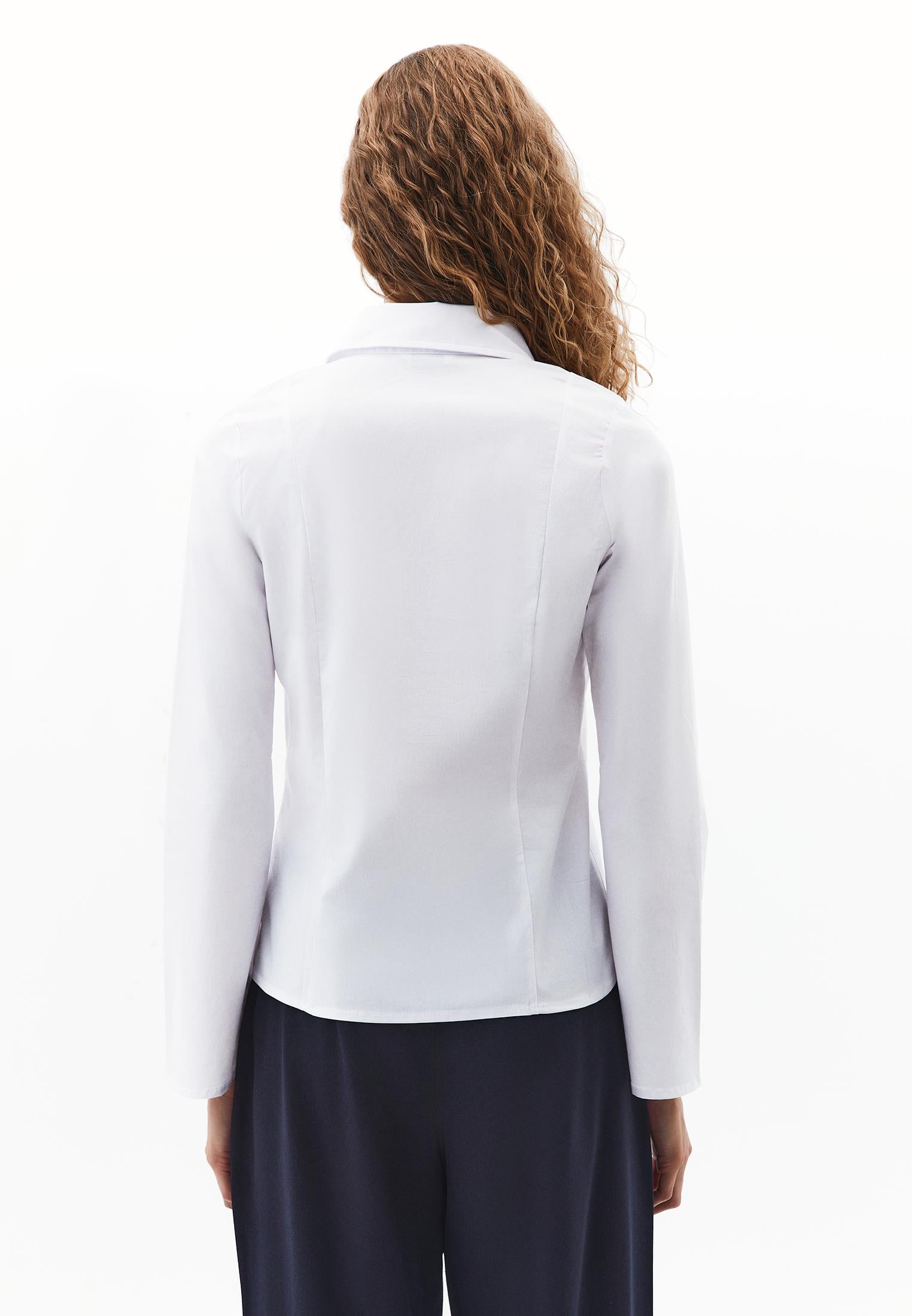 Buttoned Long Sleeve Shirt - WHITE