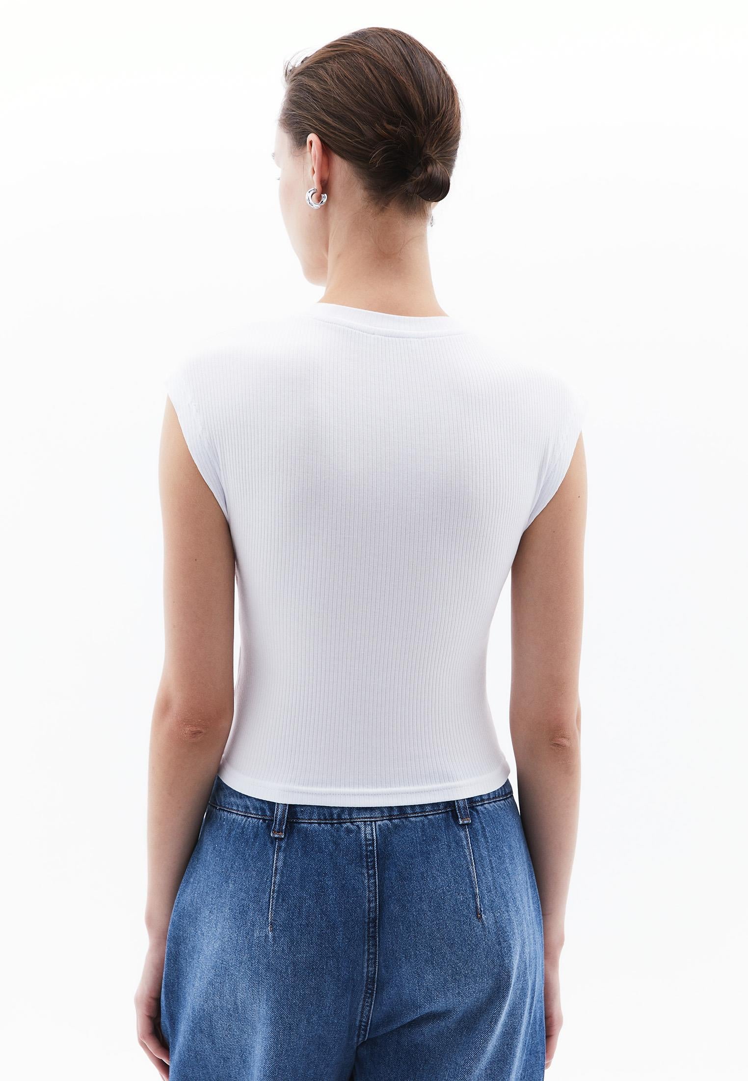 Crew Neck Short Sleeve T-Shirt - WHITE