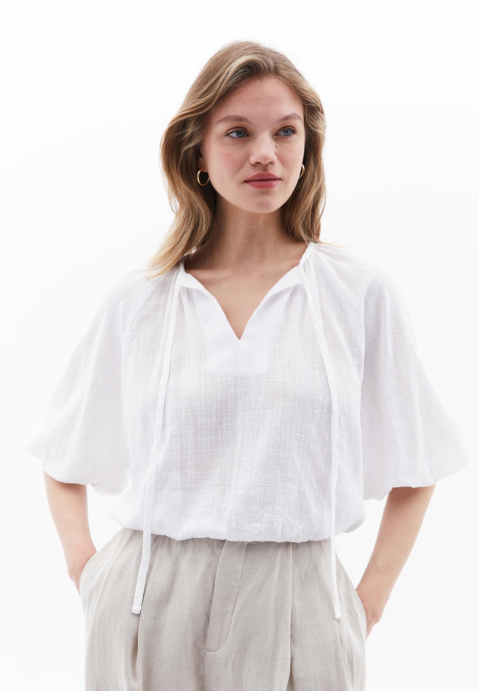 Tie Blouse - WHITE