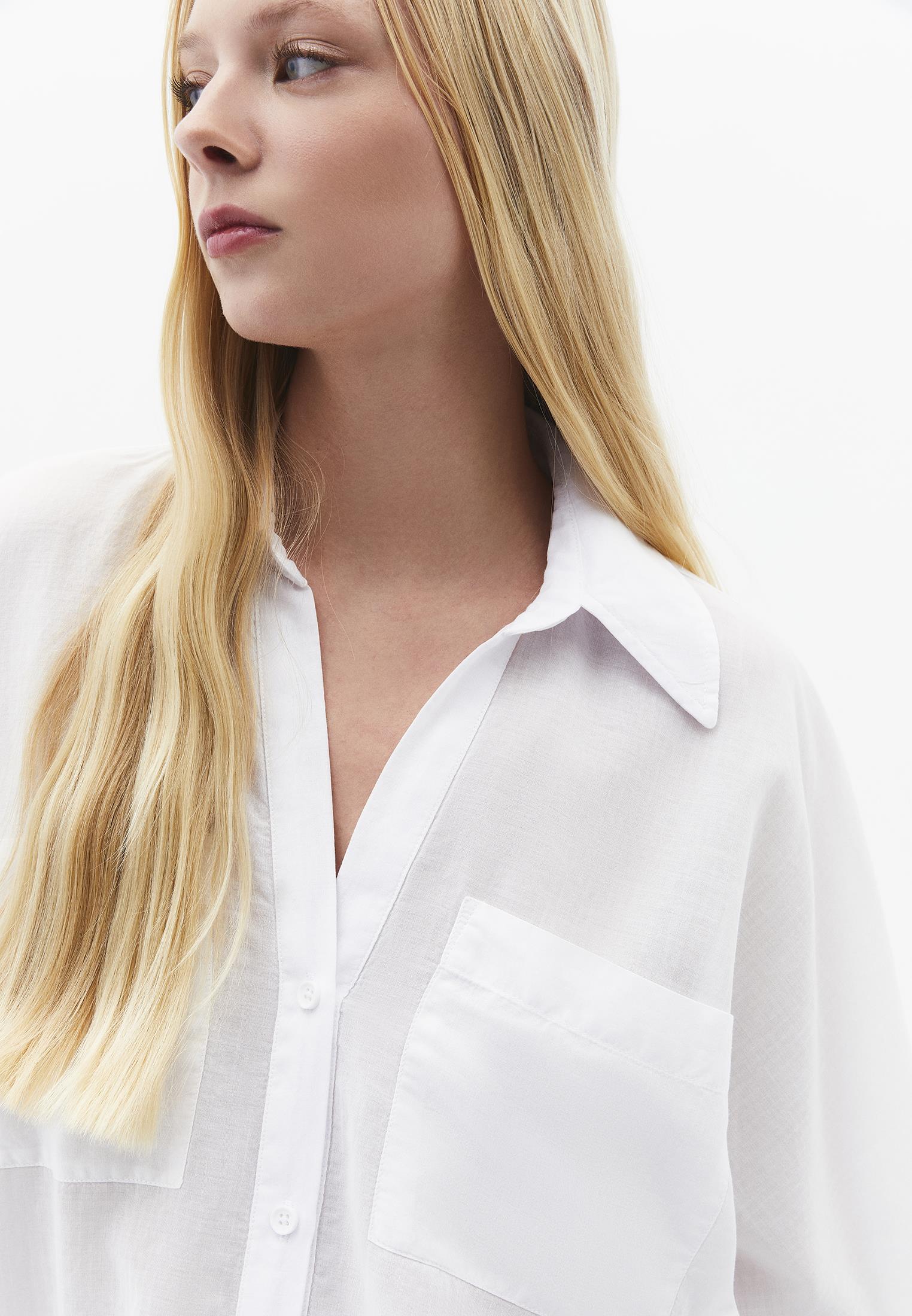 Oversize Shirt With Pocket Detail - WHITE