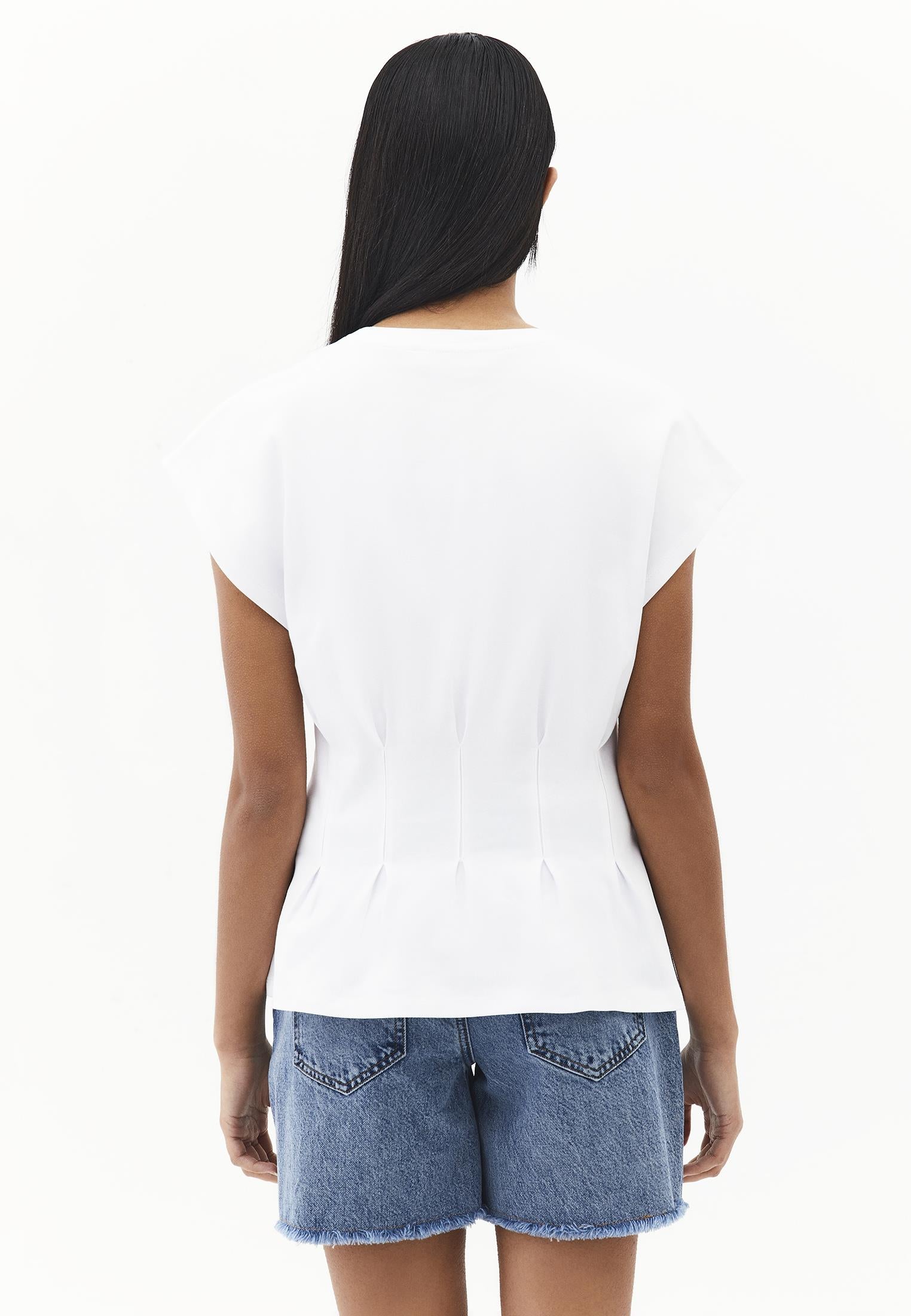 Crew Neck Short Sleeve Standard T-Shirt - WHITE