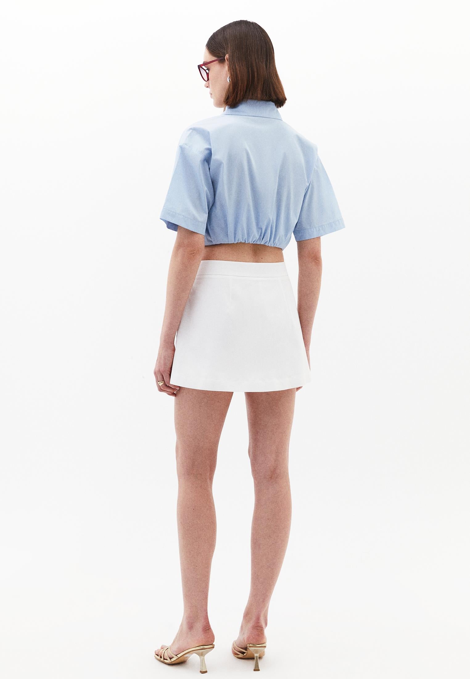 High Waist Slim Shorts - WHITE