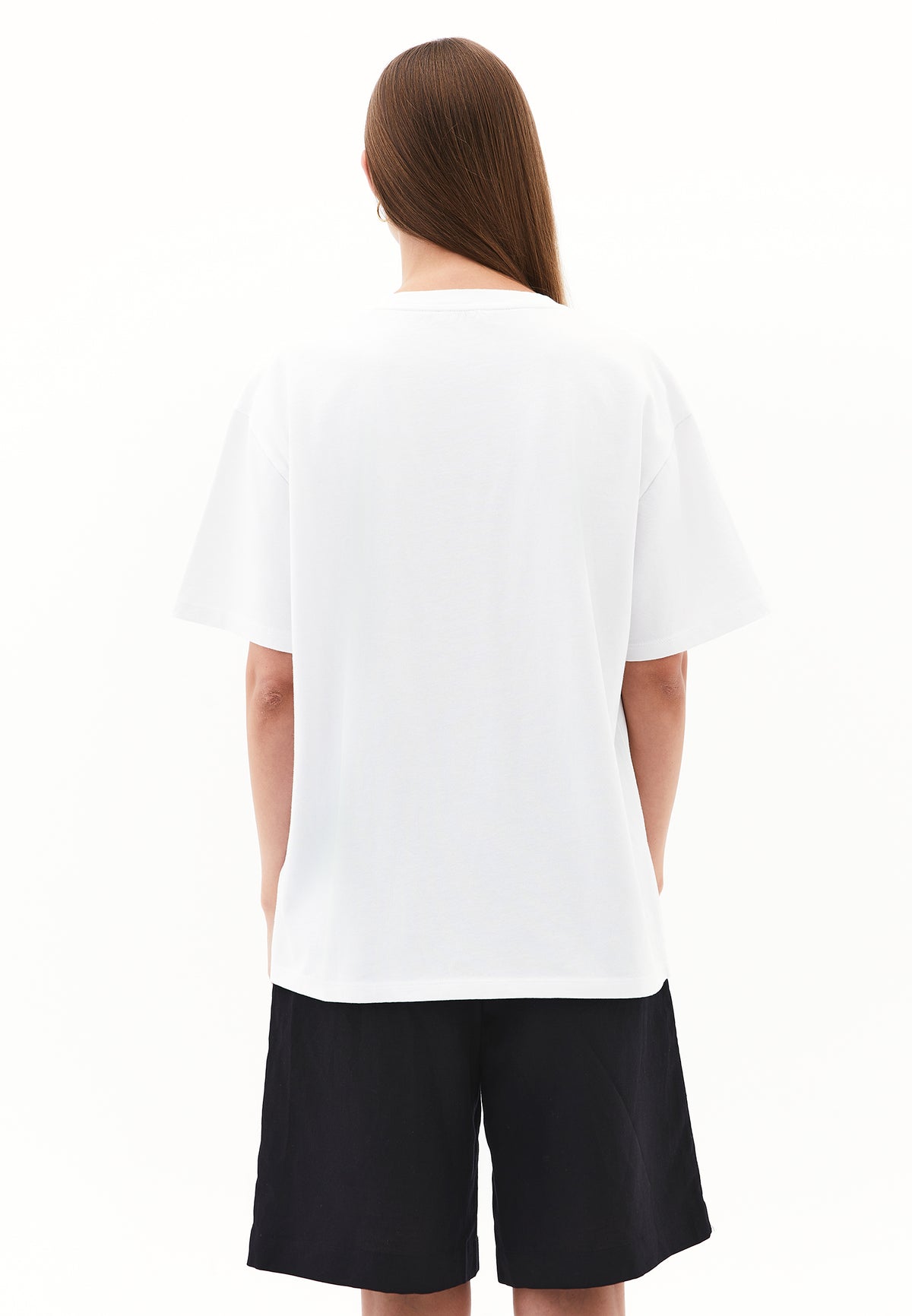 V Neck Boyfriend T-Shirt - WHITE
