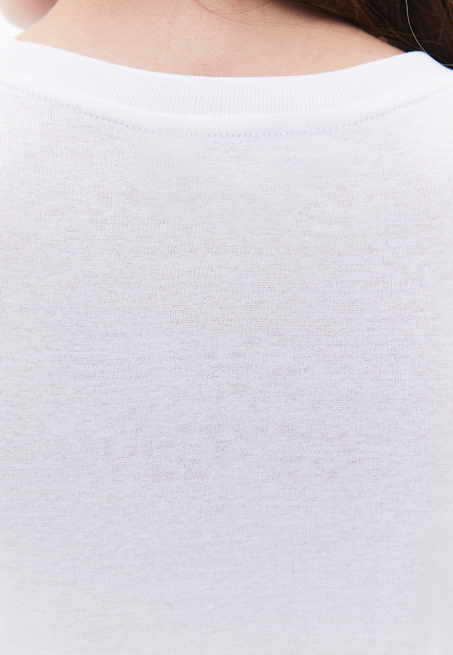Cotton T-Shirt With Crew Neck - WHITE