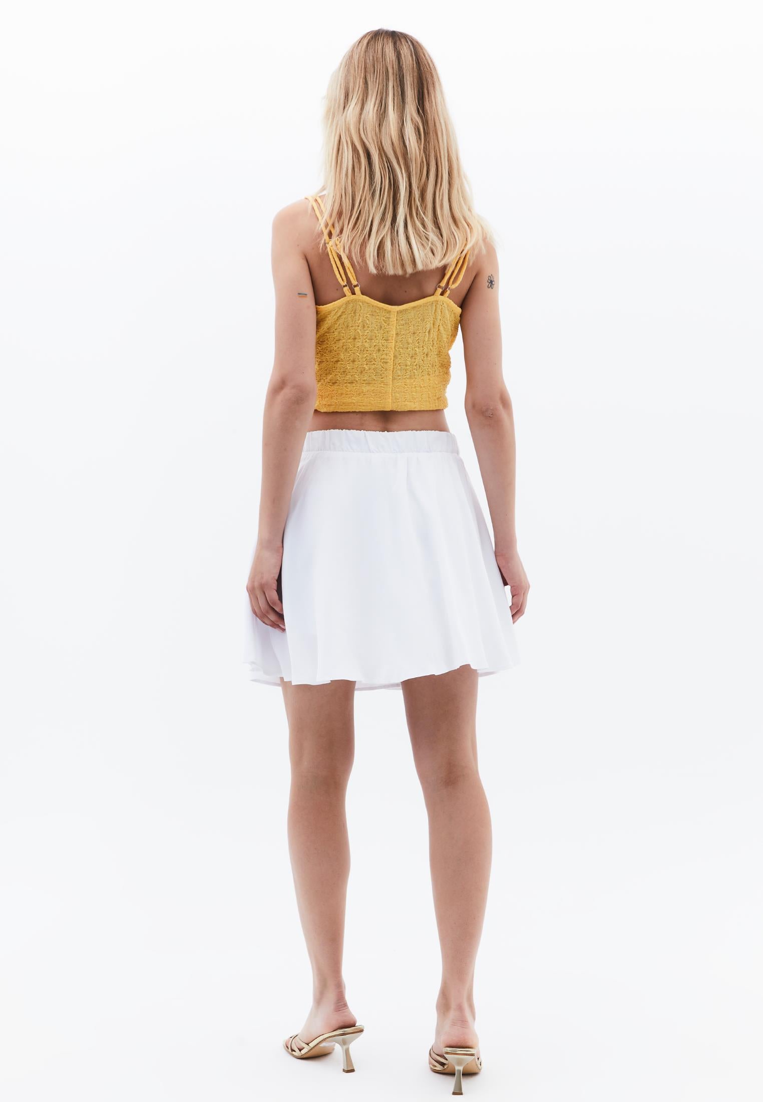 Flared Short Skirt - WHITE