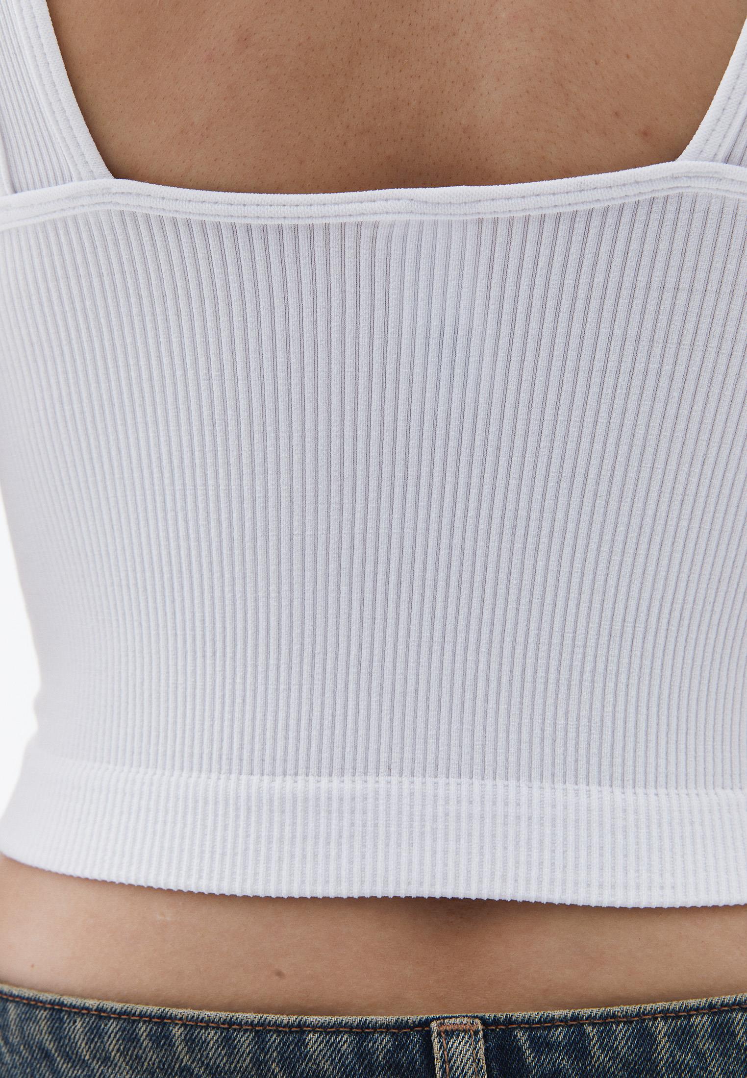 Seamless V Neck Undershirt - WHITE