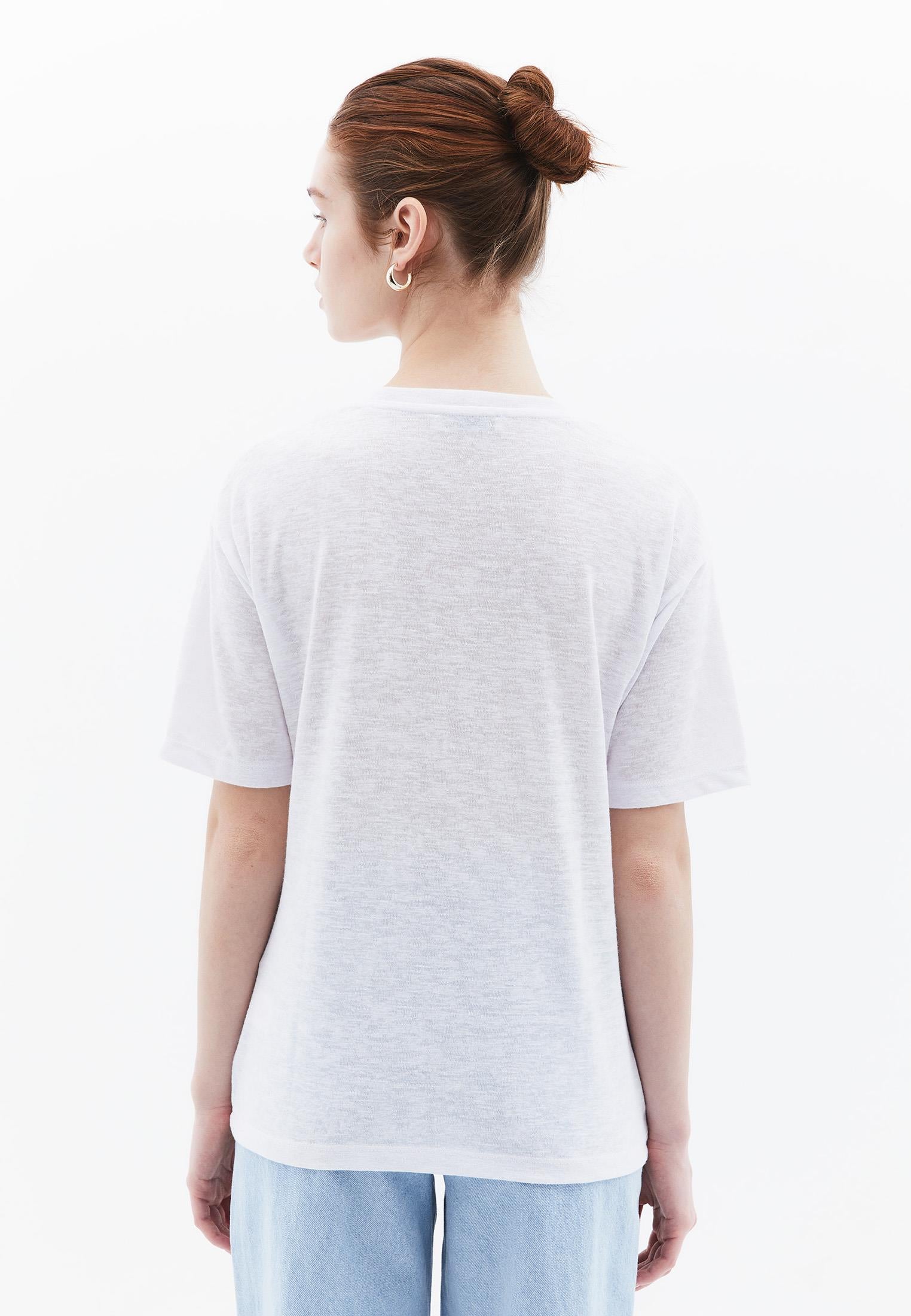 Oversize V Neck Short Sleeve T-Shirt - WHITE
