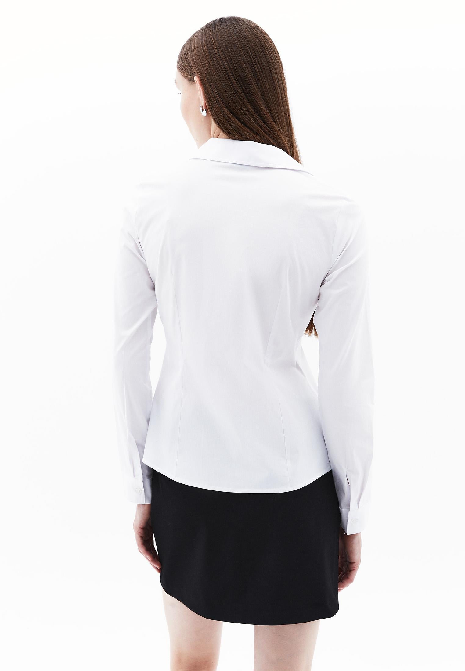 Woven Standard Long Sleeve Shirt - WHITE