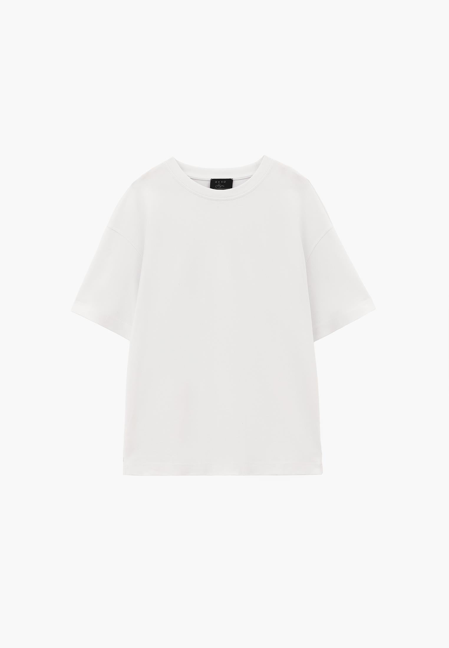 Oversize Crew Neck Short Sleeve T-Shirt - WHITE