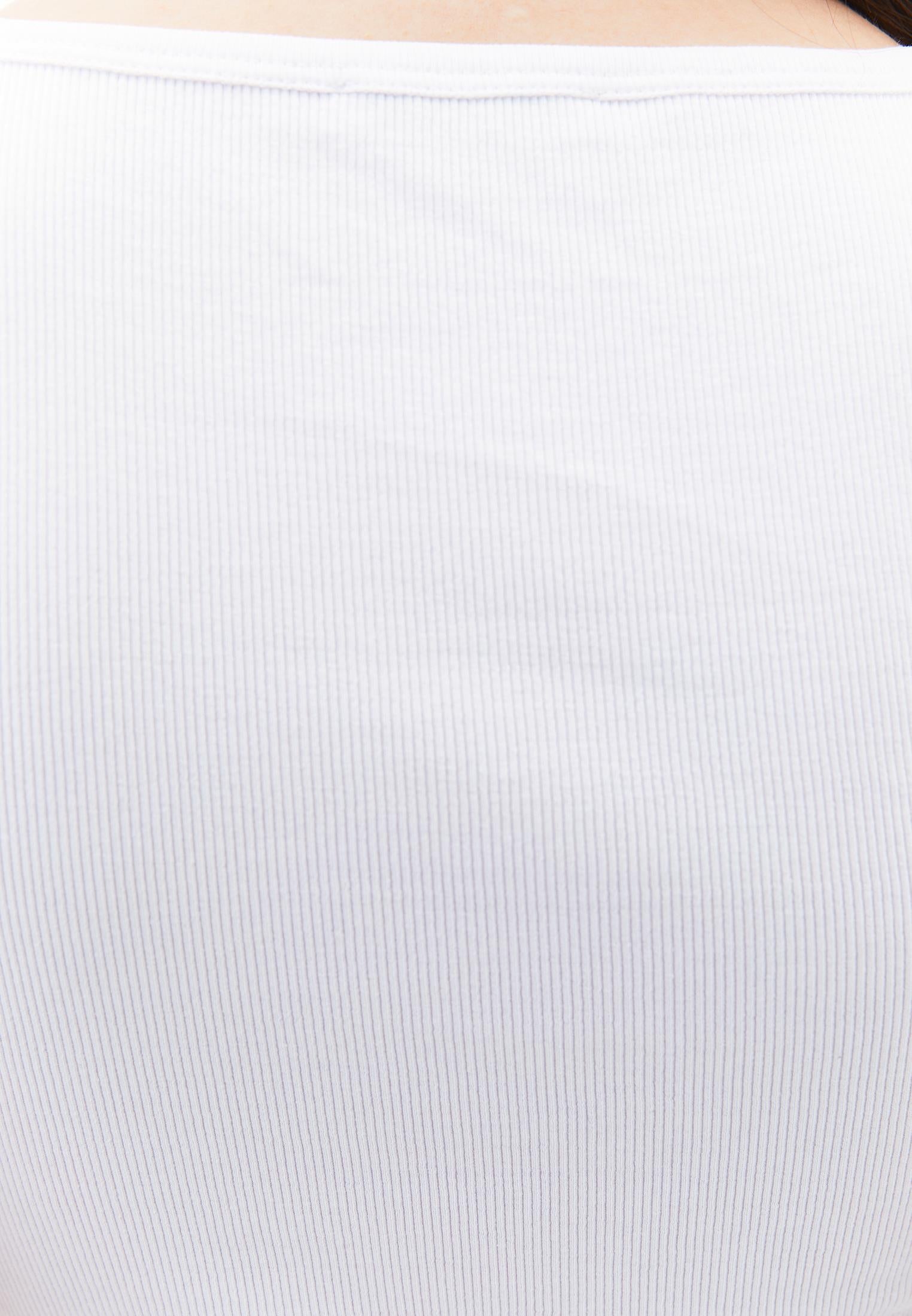 Square Neck Bodycon Tank Top - WHITE