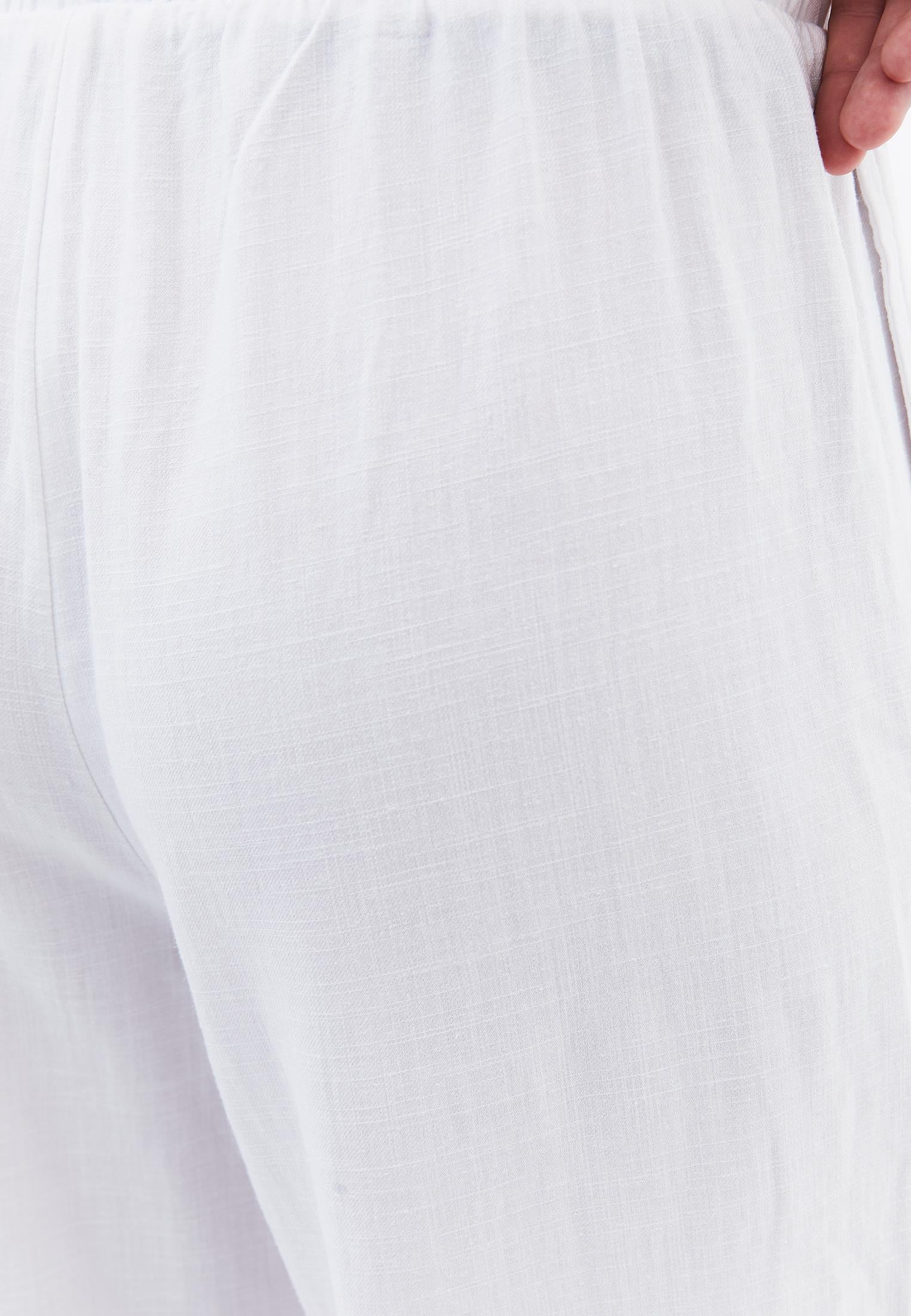 High Waist Wide Leg Pants - WHITE