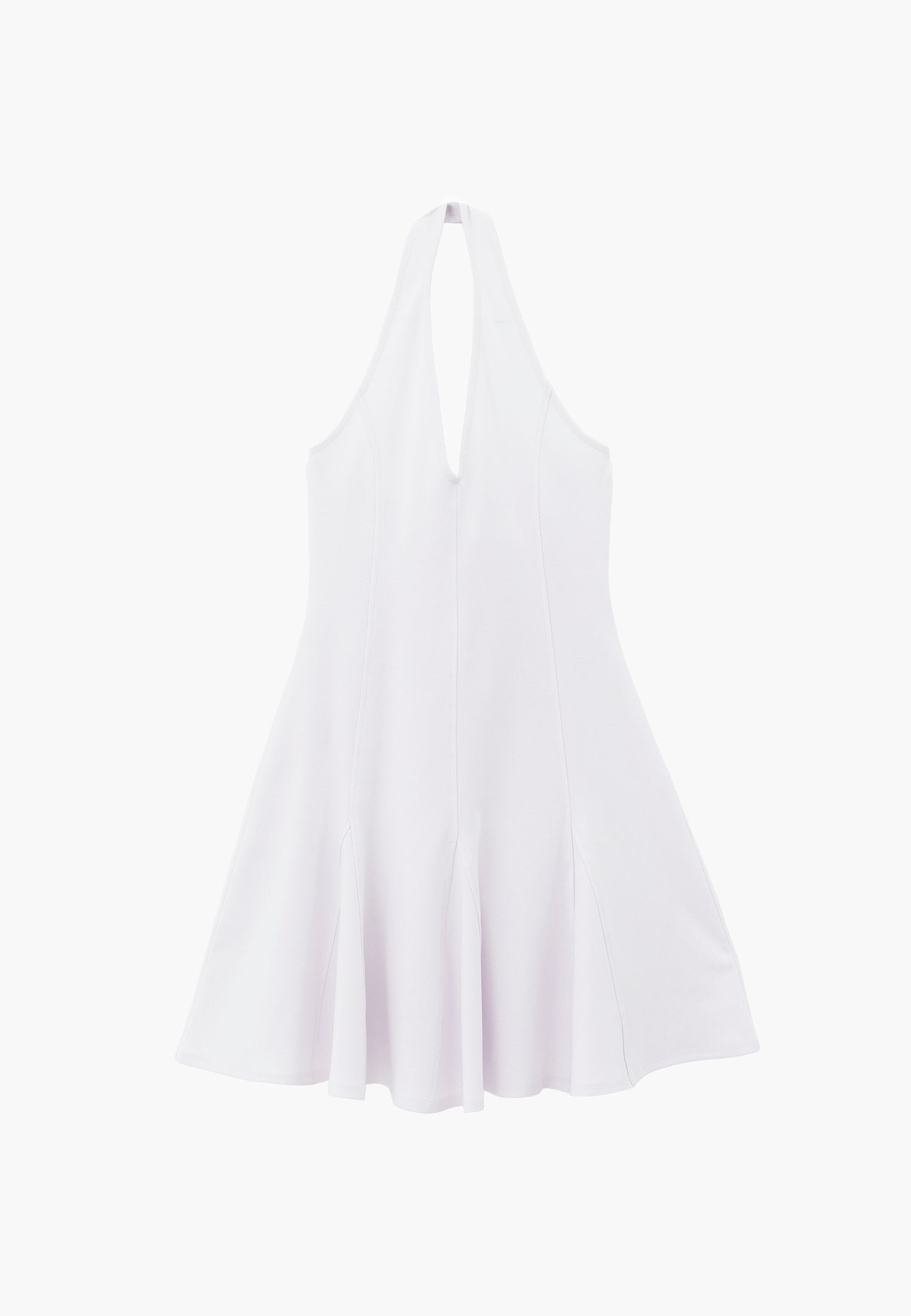 Flared Cut V-Neck Short Dress - WHITE