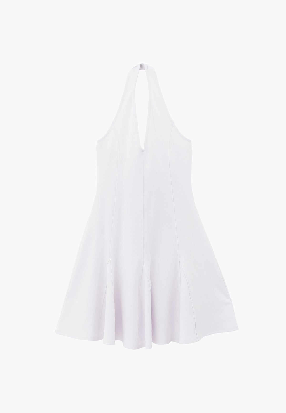 Flared Cut V-Neck Short Dress - WHITE