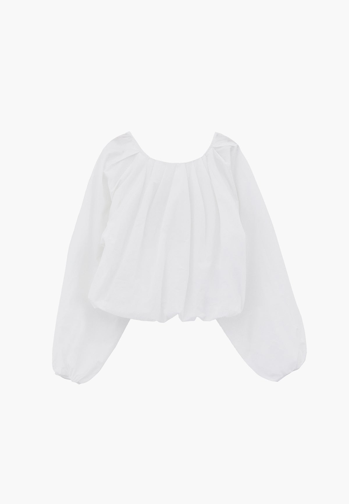 Balloon Form Blouse Long Sleeve - WHITE