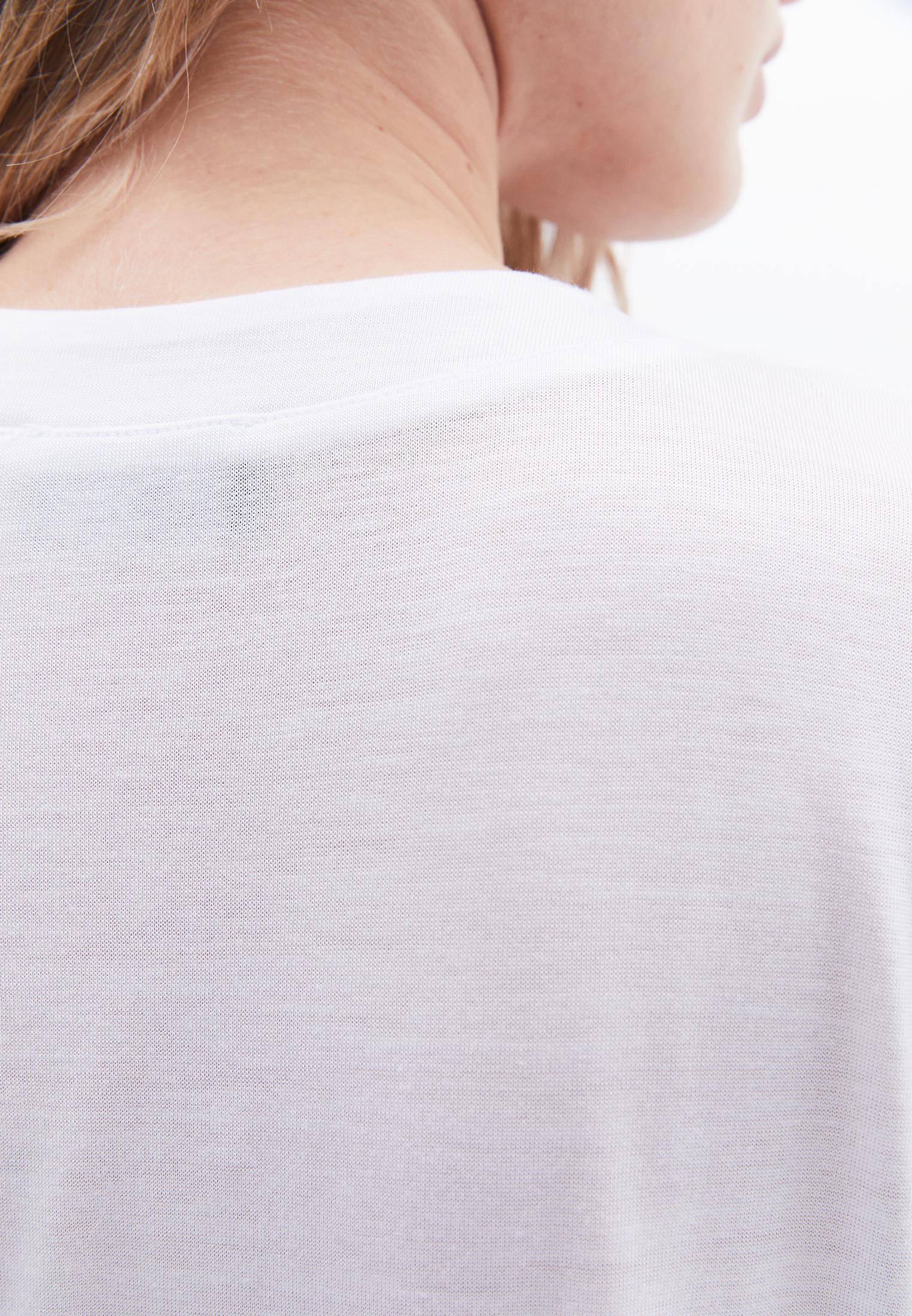 V Neck Oversize Short Sleeve T-Shirt - WHITE
