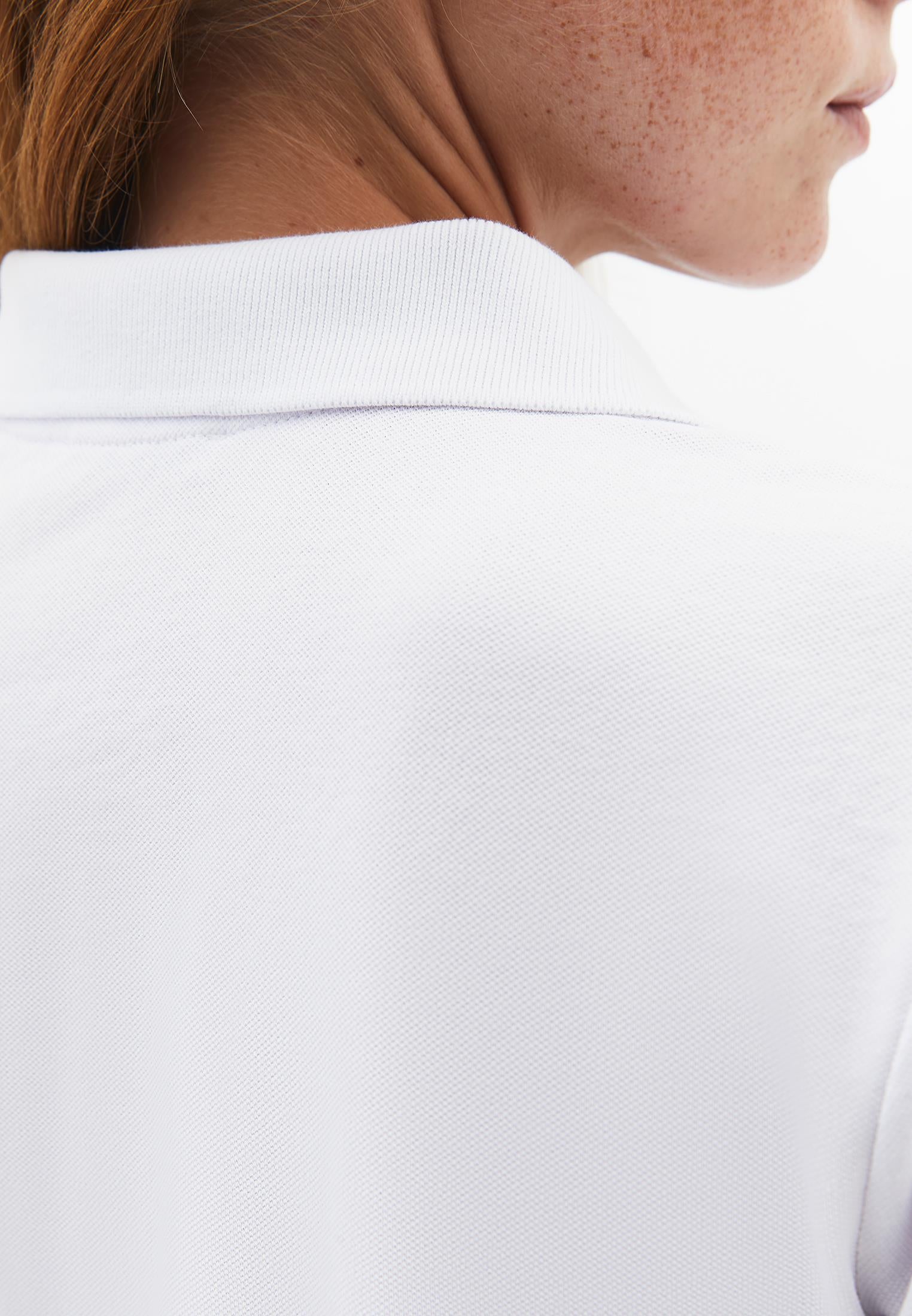 Standard Polo Collar T-Shirt With Slit Detail - WHITE