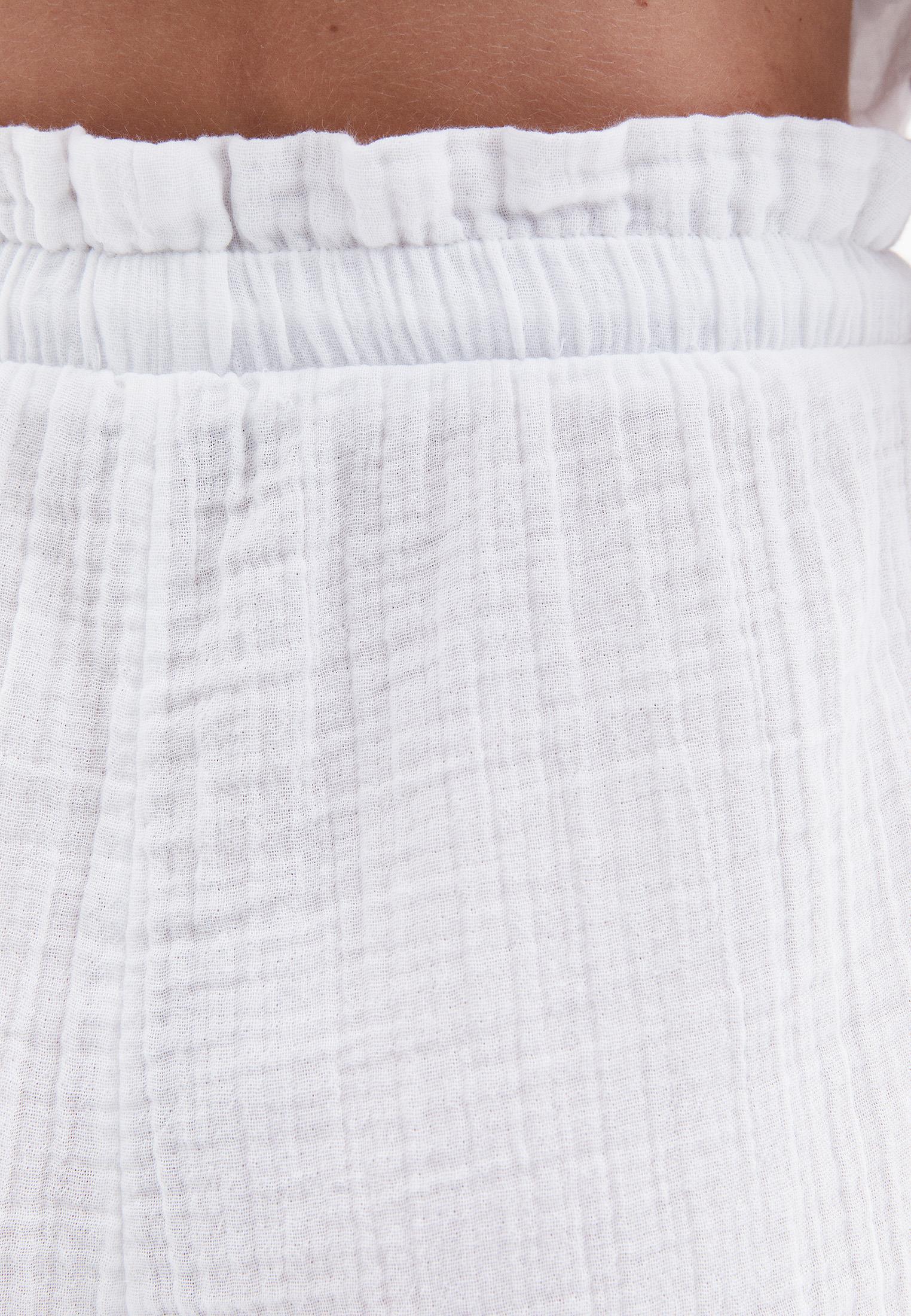 Elastic High Waist Shorts - WHITE