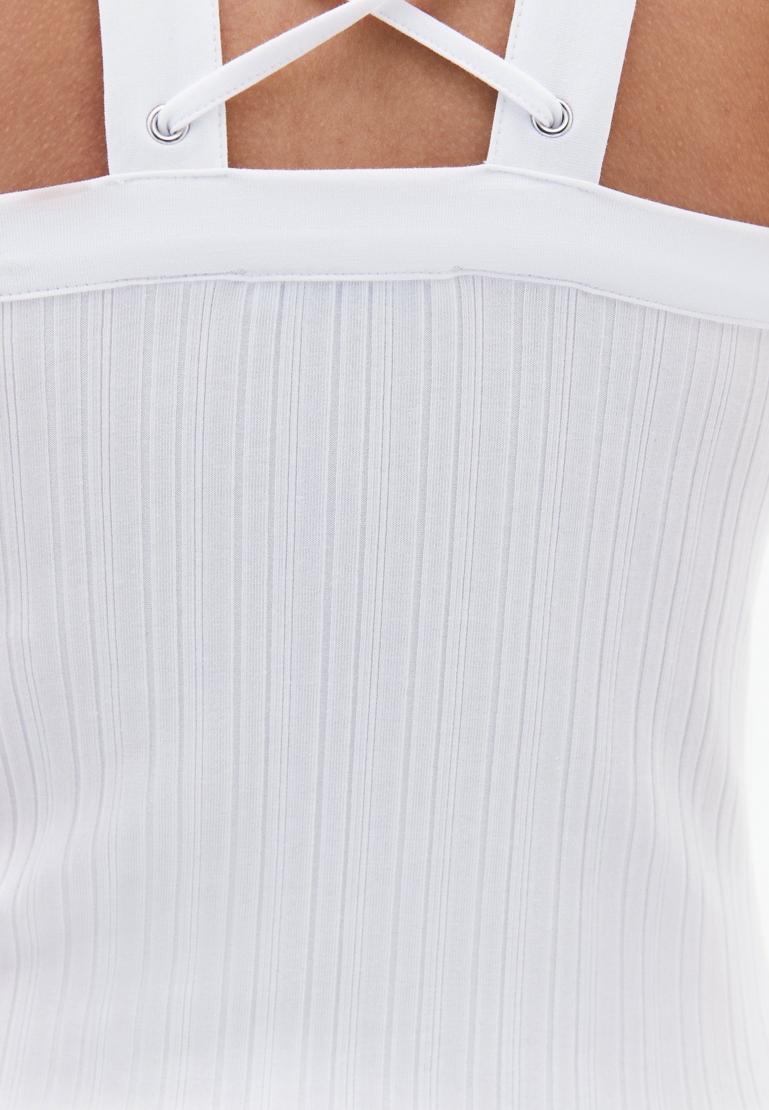 Wide Neck Tank Top - WHITE