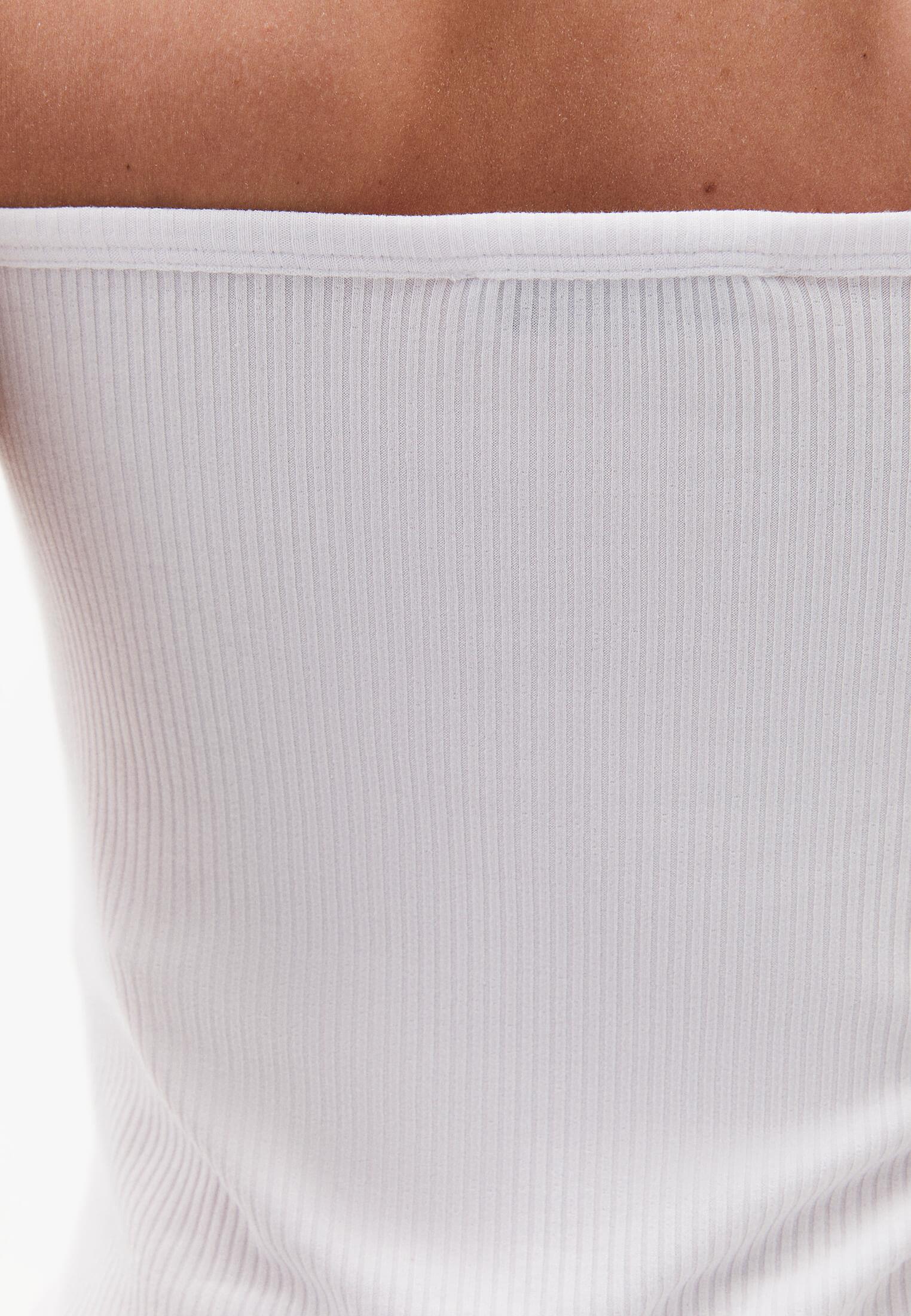 U Neck Bodycon Tank Top - WHITE