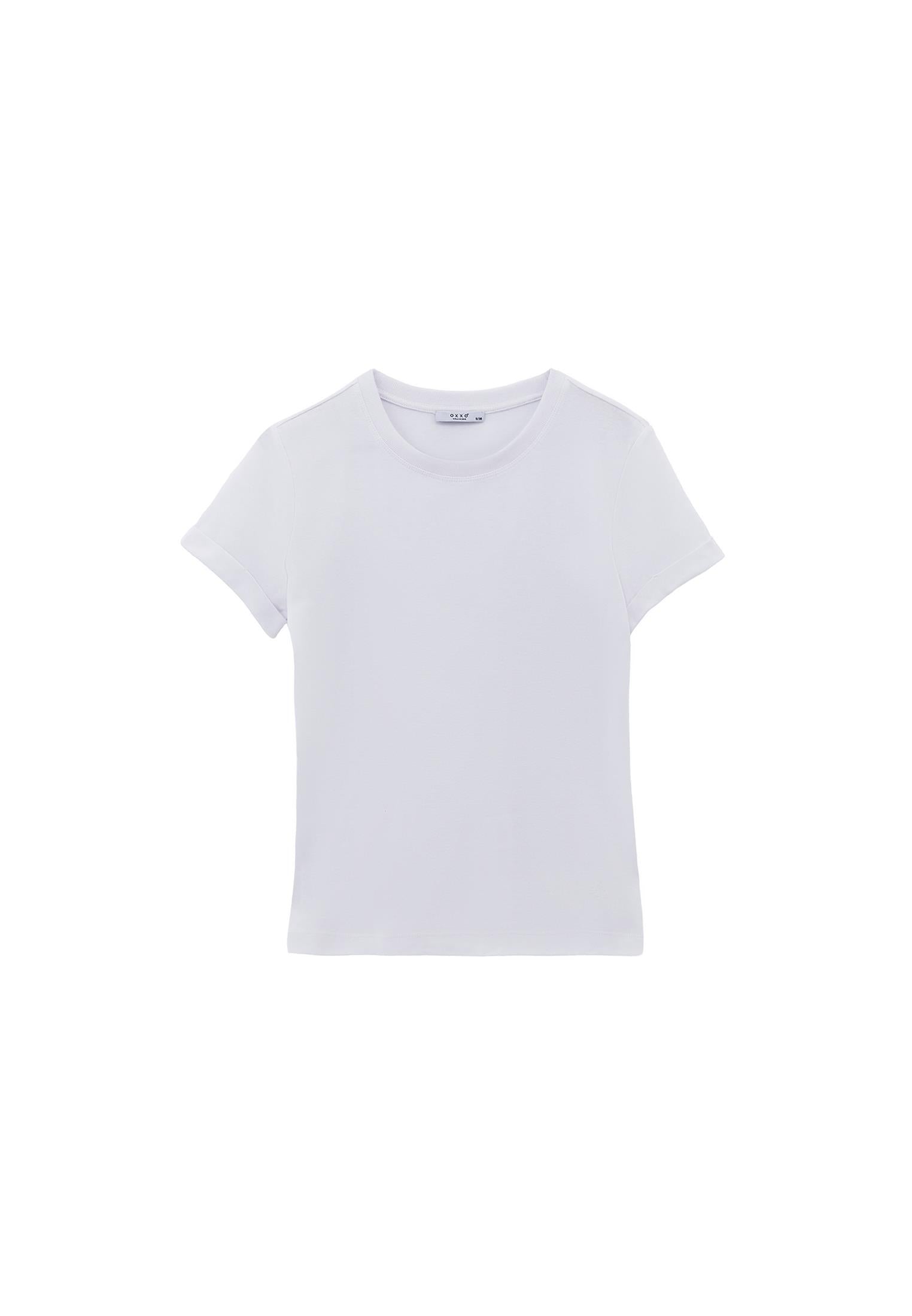 Crew Neck Short Sleeve T-Shirt - WHITE