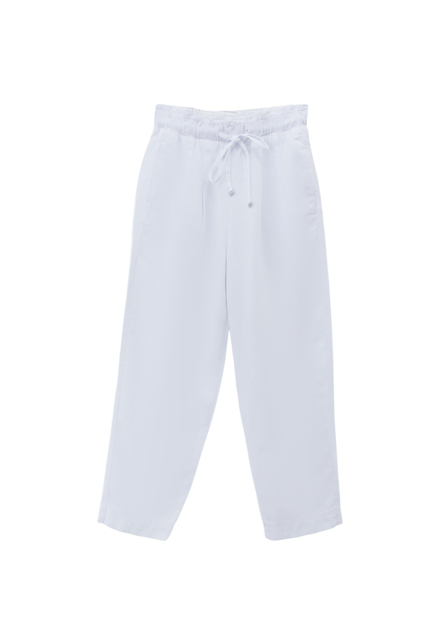 Pleated Tencel Baggy Pants - WHITE