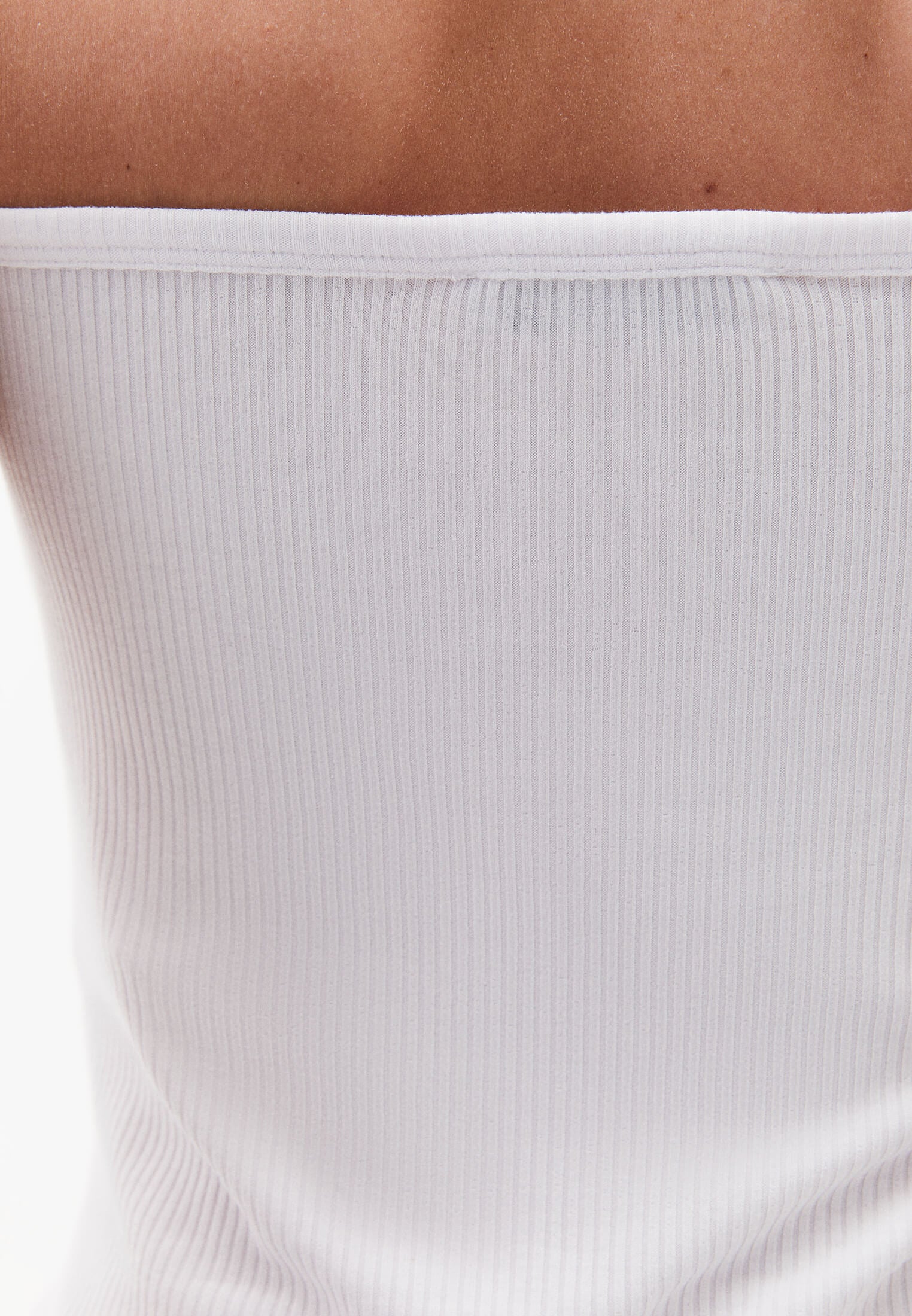 U Neck Bodycon Tank Top - WHITE