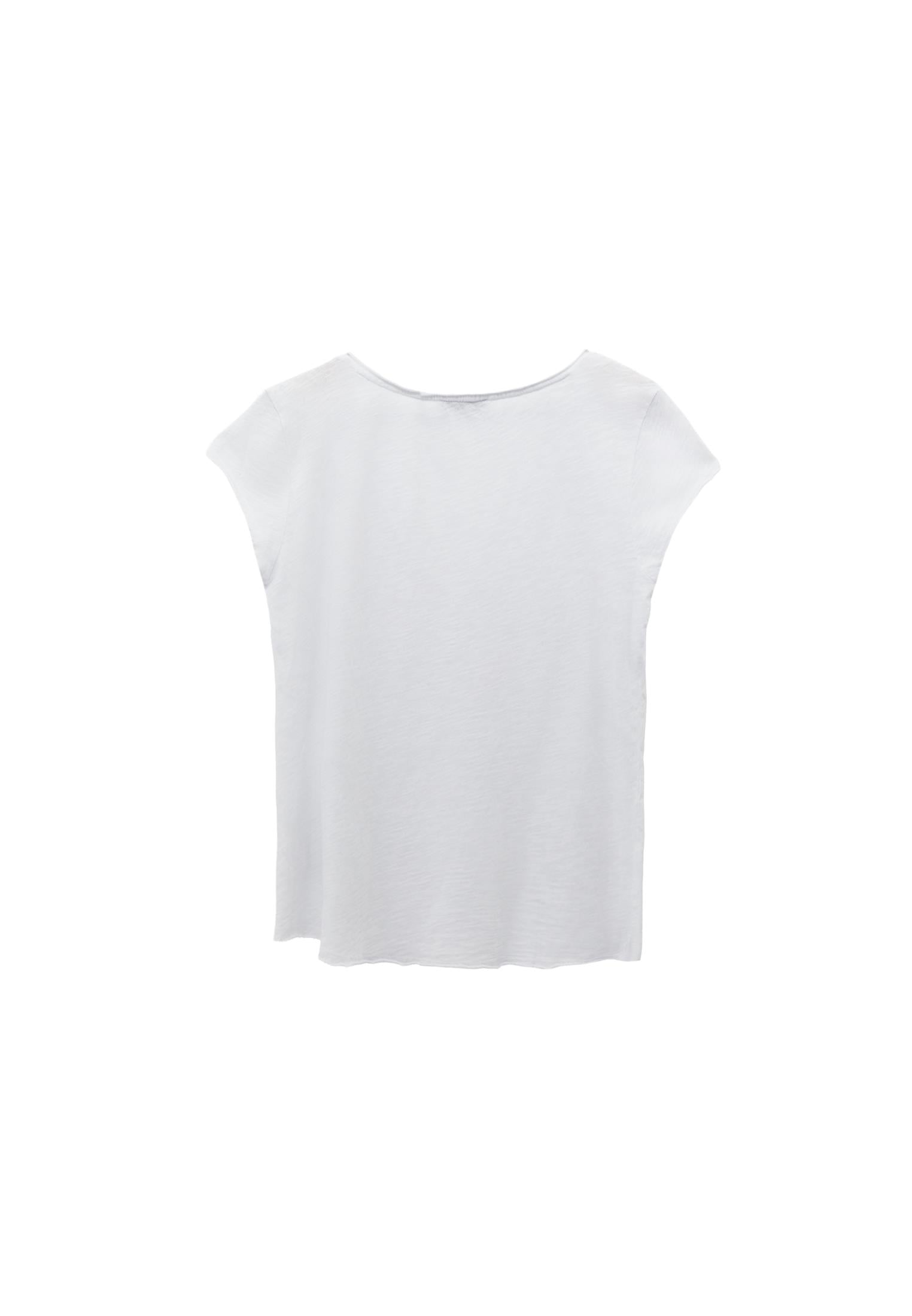 V Neck Loose T-Shirt - WHITE