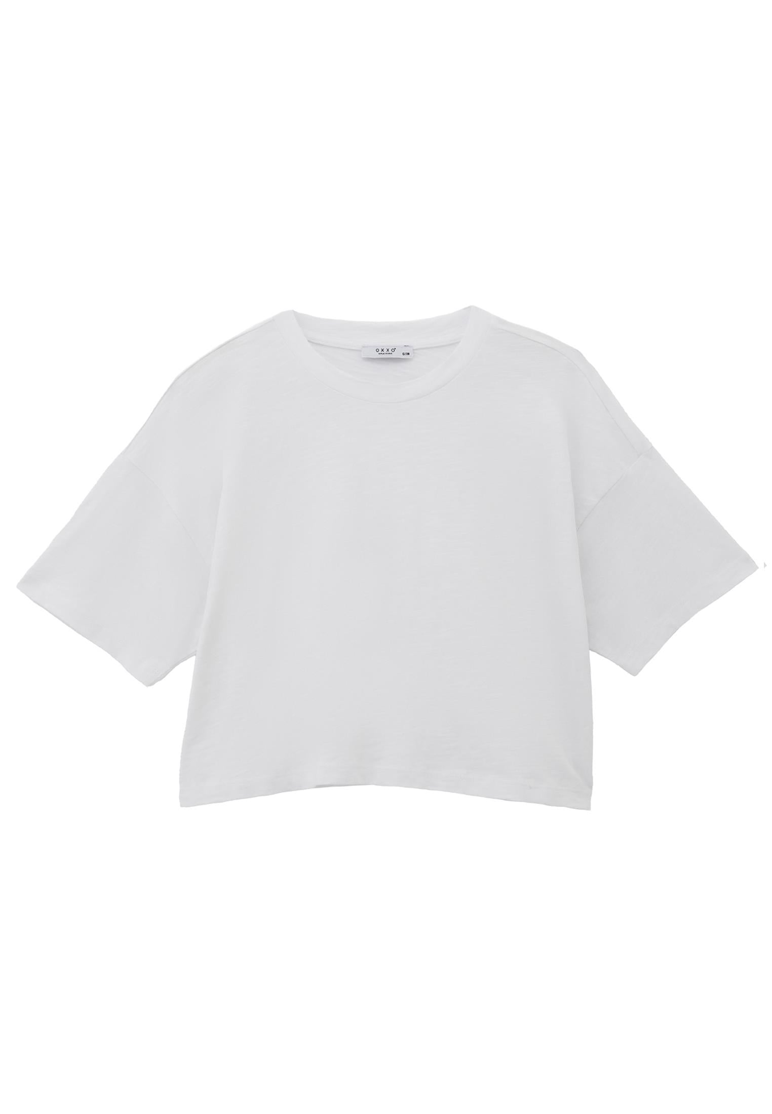 Cropped Loose Fit T-Shirt - WHITE