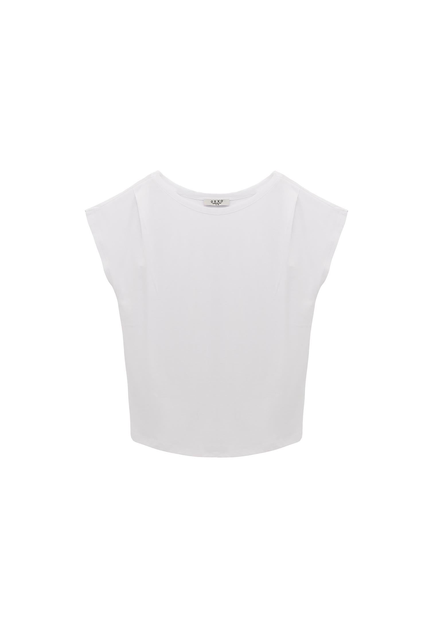 Boat Neck Short Sleeve T-Shirt - WHITE