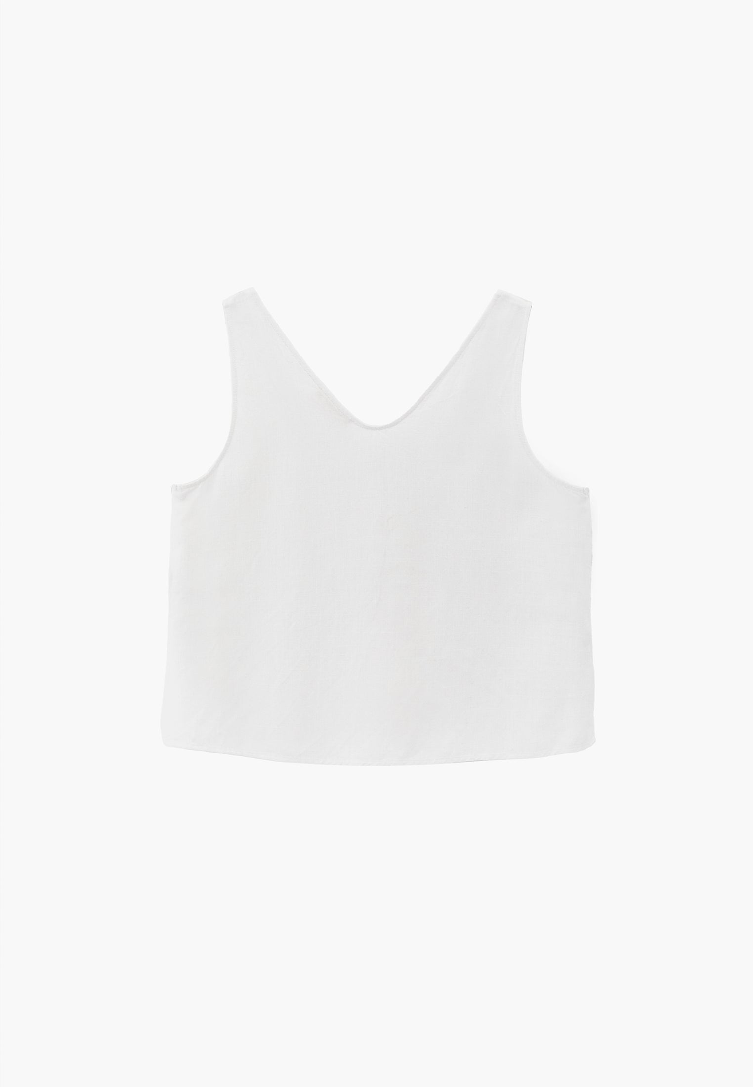 Loose Fit V-Neck Sleeveless Tank Top - WHITE