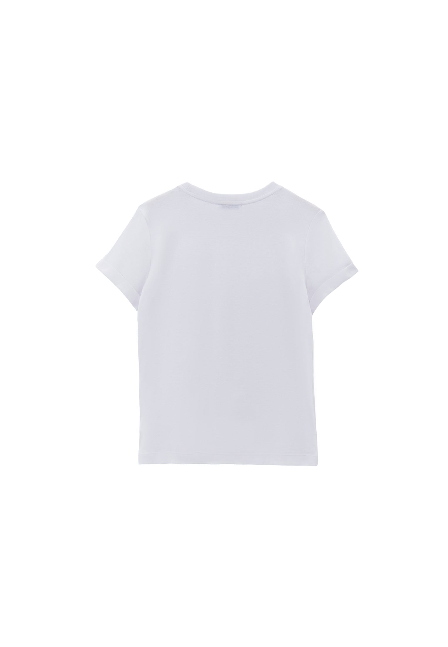 Cotton T-Shirt With Crew Neck - WHITE